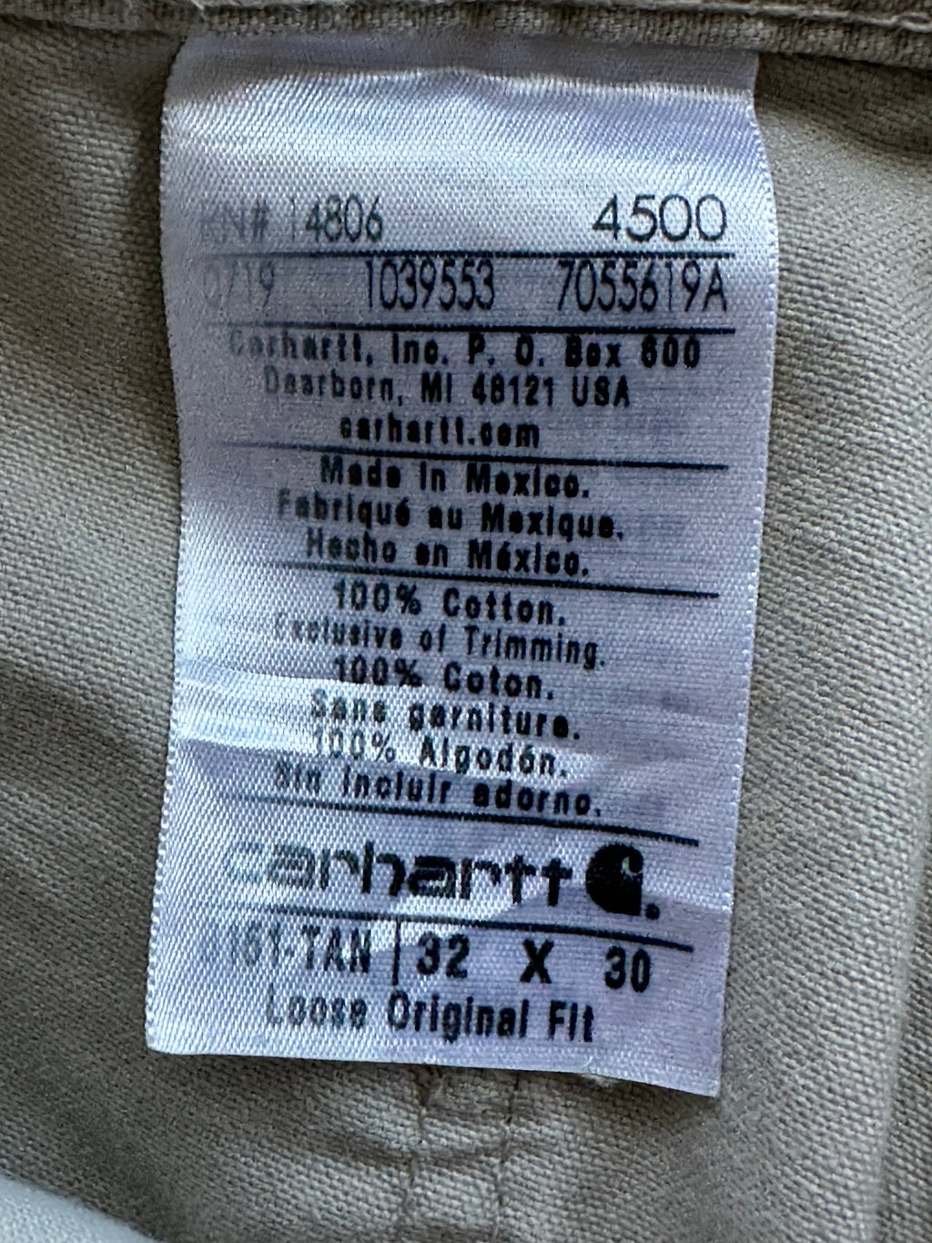 32x30 - Carhartt Tan Utility Work Pants Loose Original