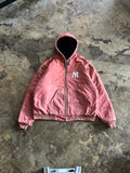 3XL- Vintage Distressed NY Hooded Zip-Up Coat – Pink