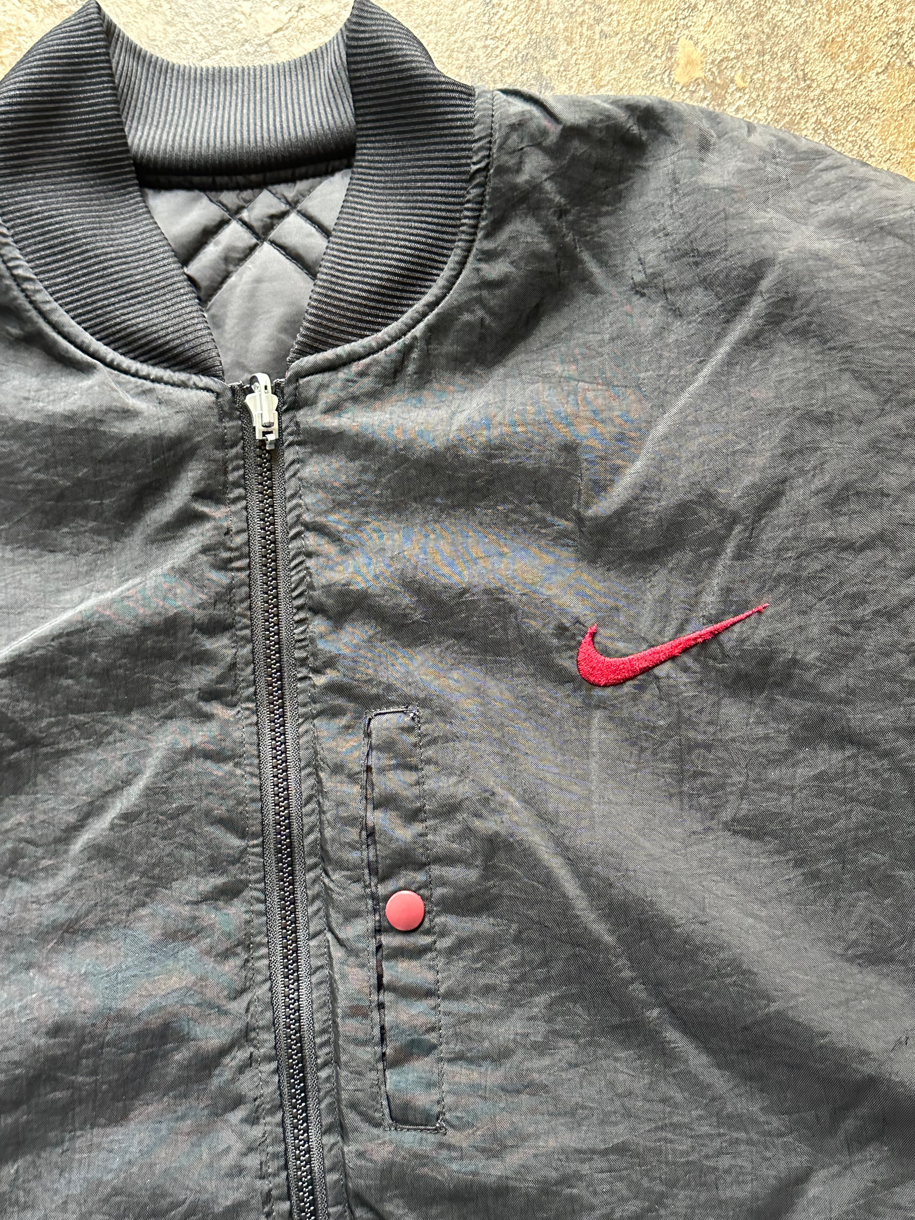 XL - Nike Reversible Bomber Jacket - Black & Maroon