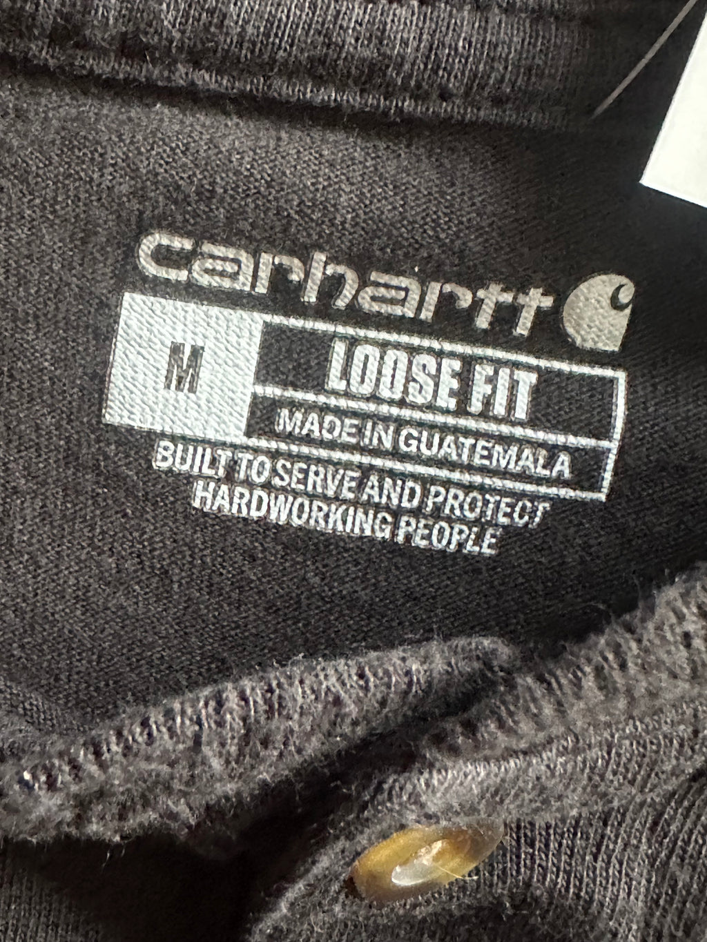 M - Carhartt Black Pocket Henley Long Sleeve Shirt – Loose Fit