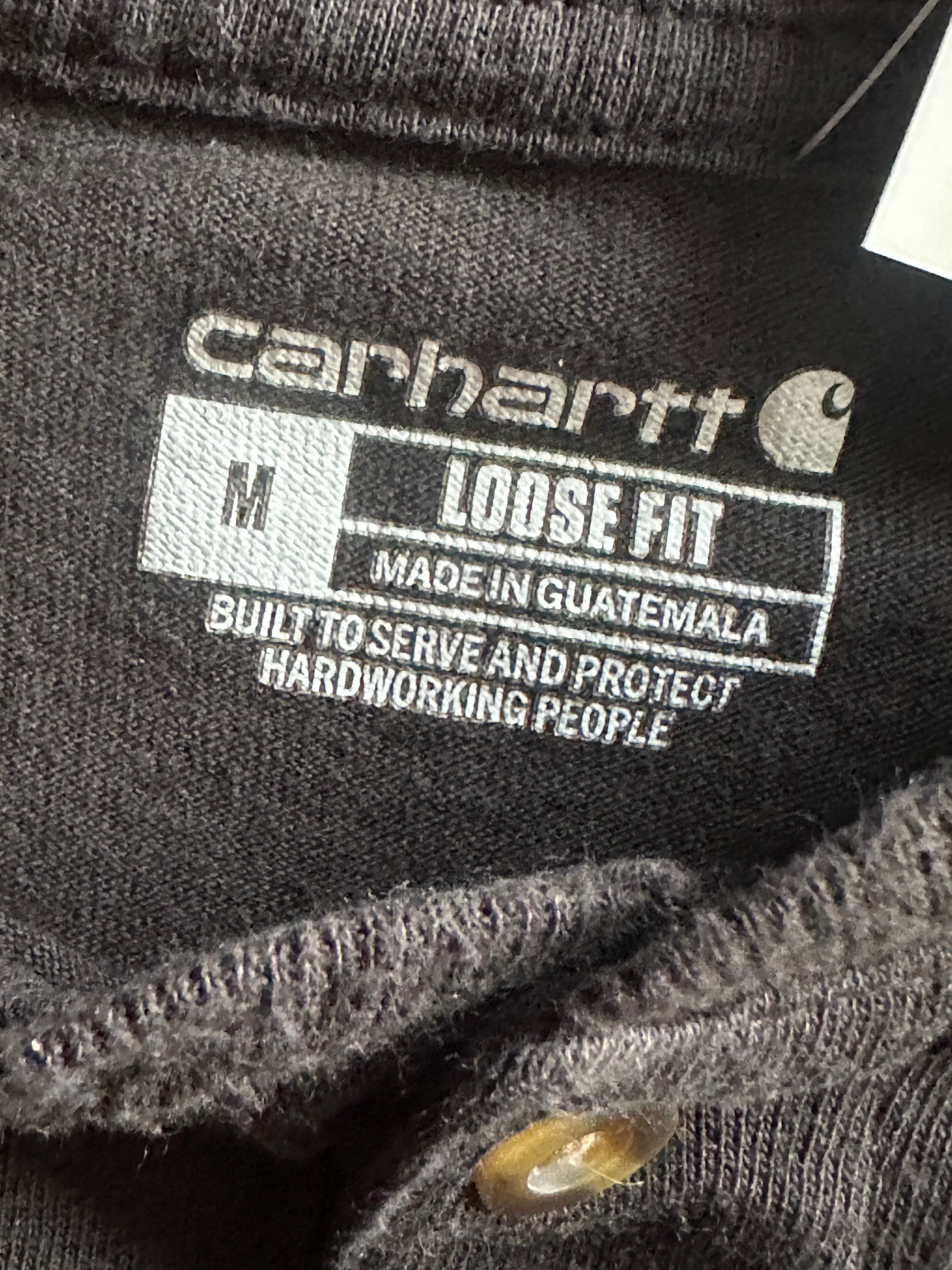 M - Carhartt Black Pocket Henley Long Sleeve Shirt – Loose Fit