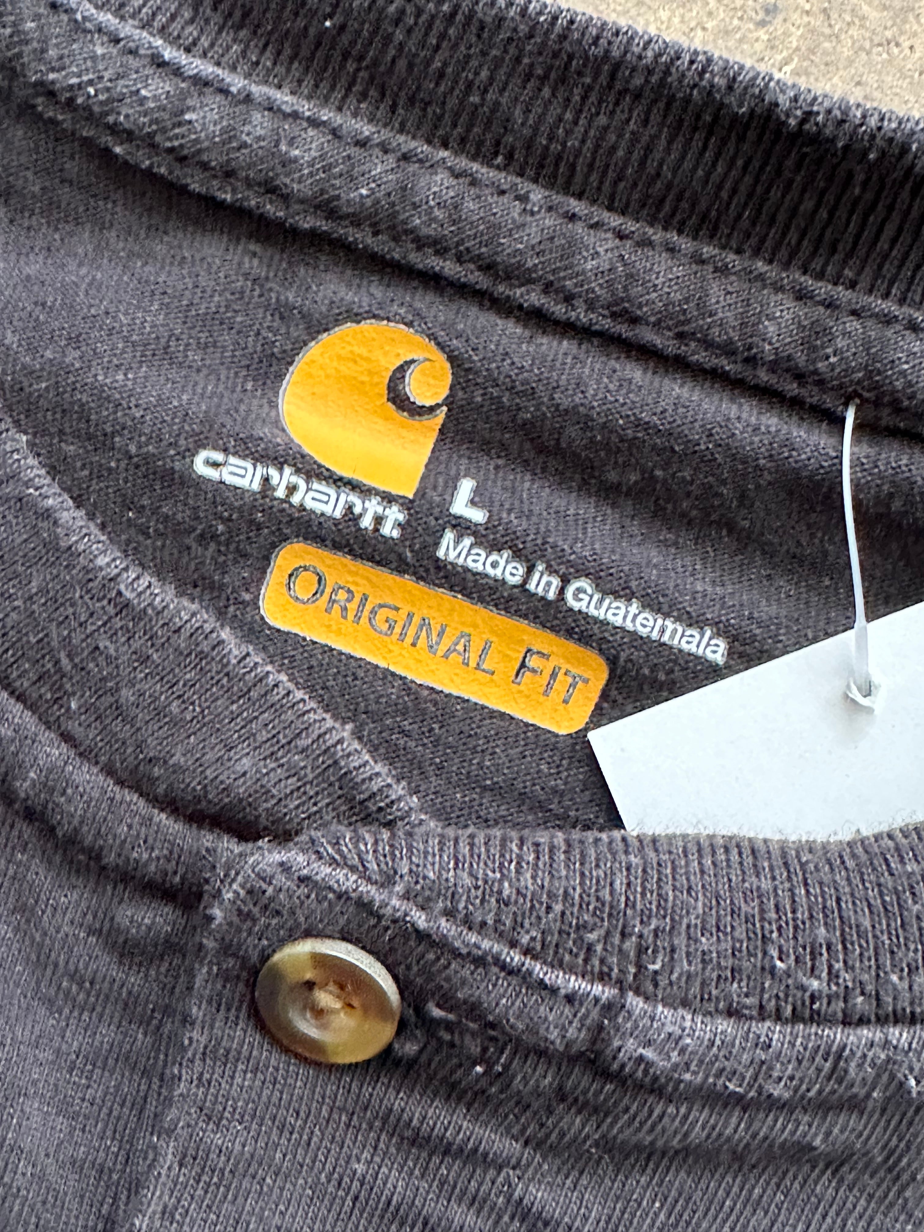 L - Carhartt Original Fit Long Sleeve Henley – Black