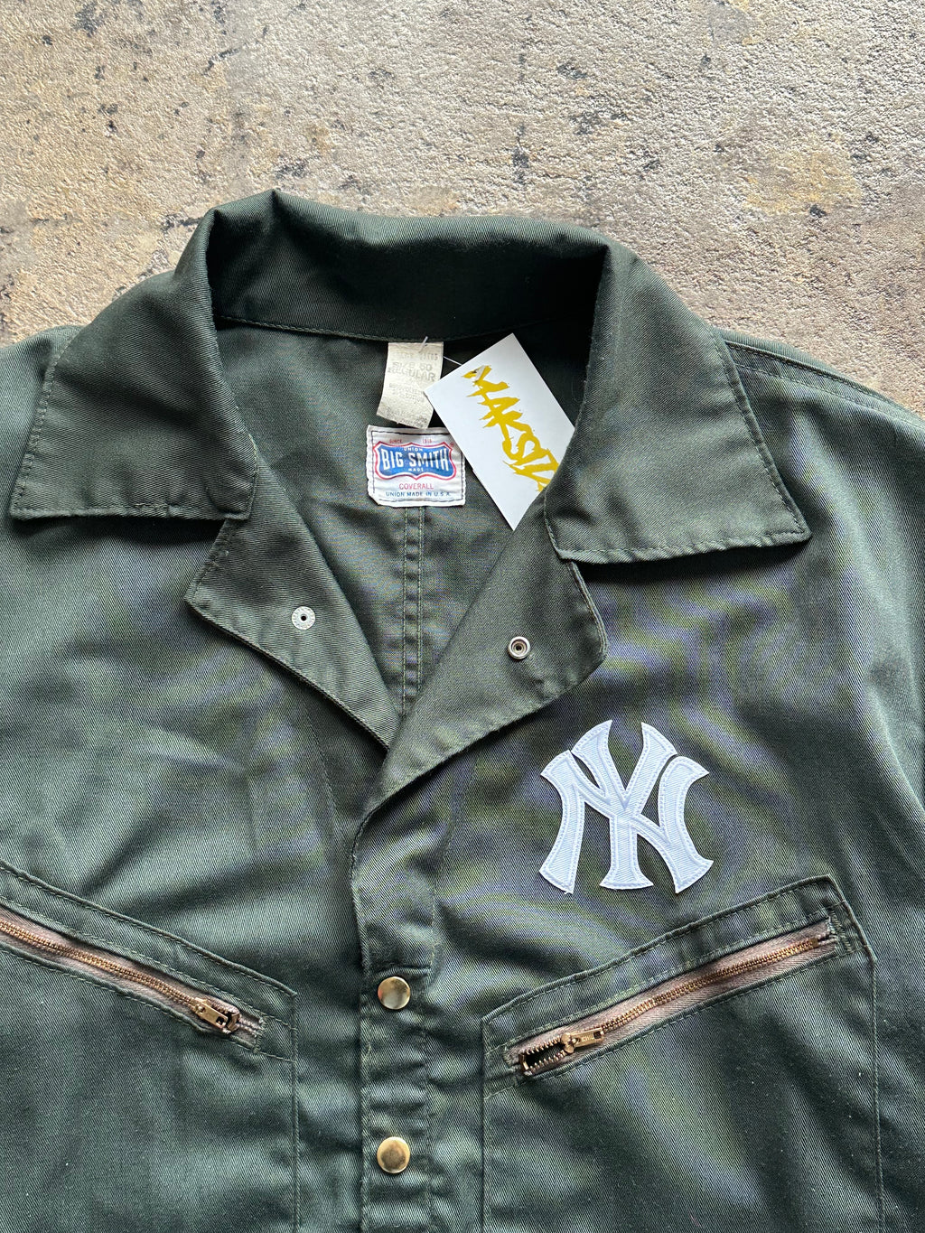XL- Vintage Cropped Work Jacket – Green w/ NY Patch