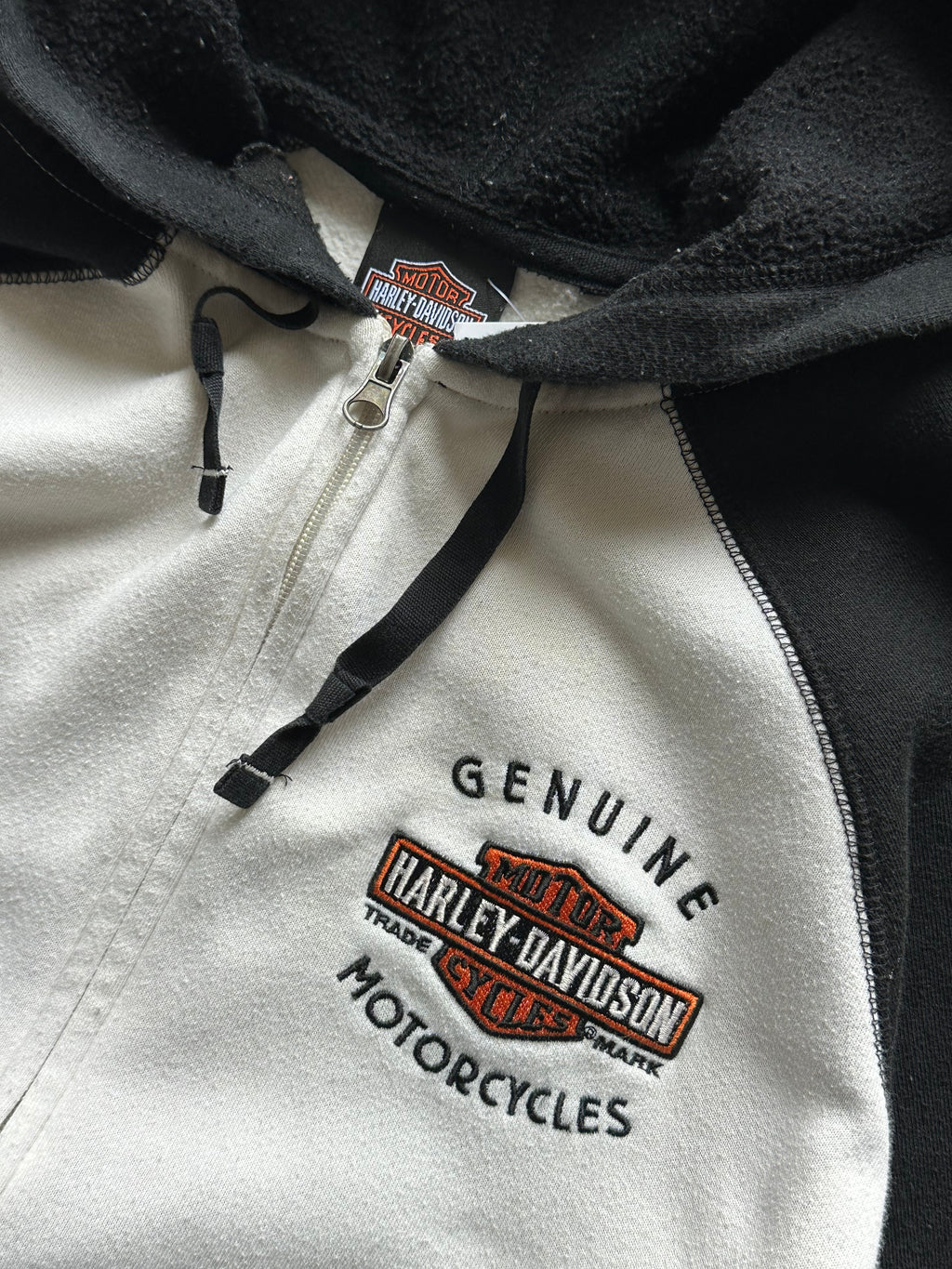 L - Harley-Davidson Black & Gray Zip-Up Hoodie