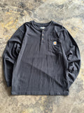 M - Carhartt Black Pocket Henley Long Sleeve Shirt – Loose Fit