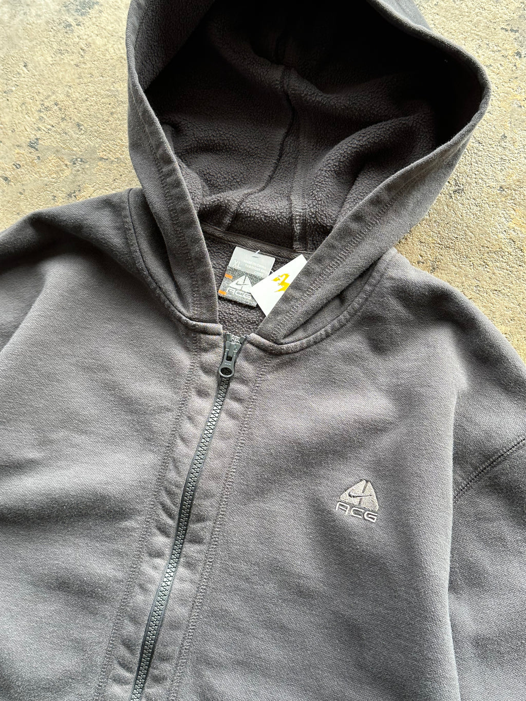 XL - Vintage Nike ACG Full-Zip Hoodie – Charcoal Grey Fleece