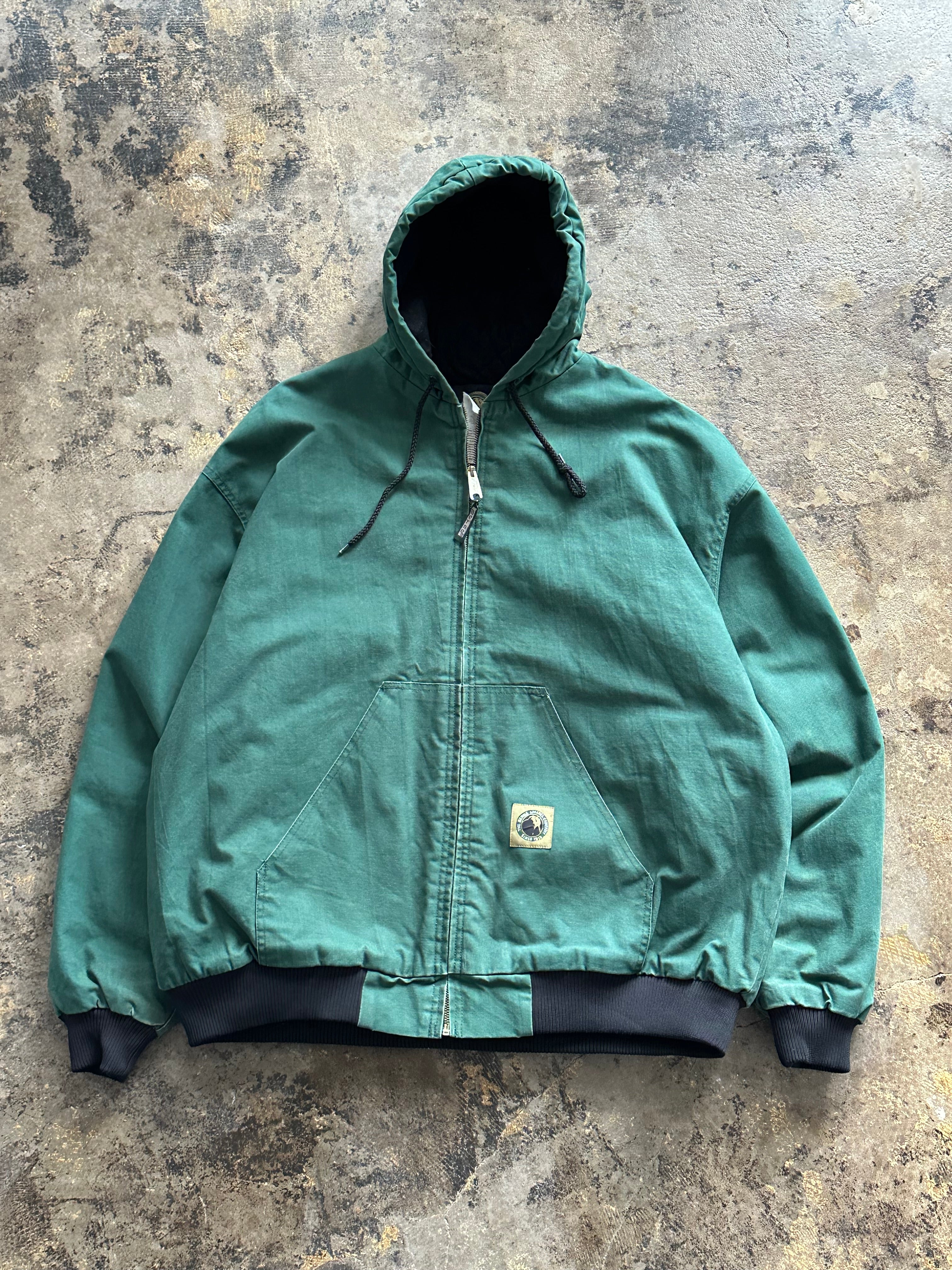3XL - Vintage Berne Apparel Green Hooded Work Jacket