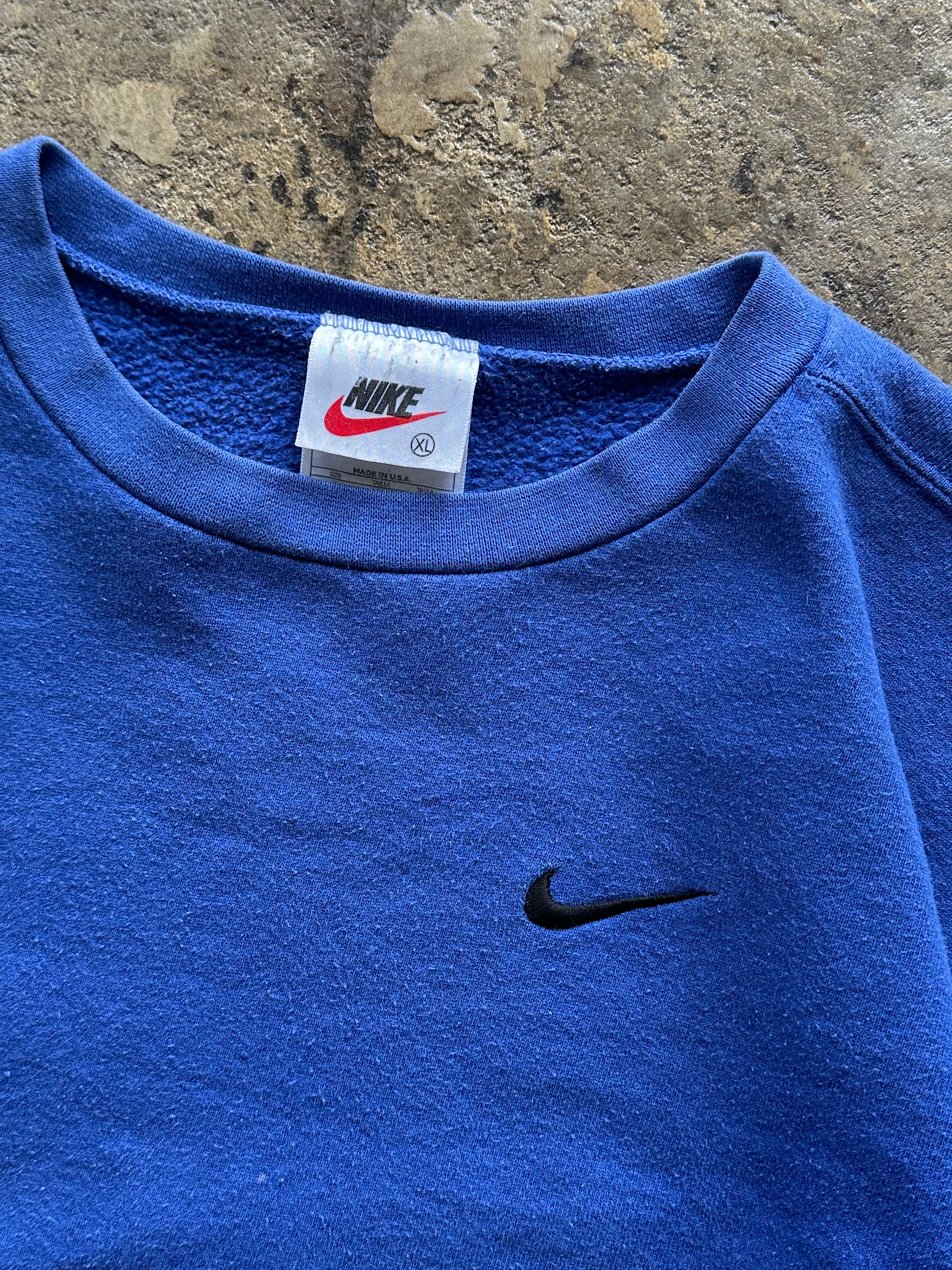 S - Vintage Nike Mini Swoosh Crewneck Sweatshirt – Royal Blue