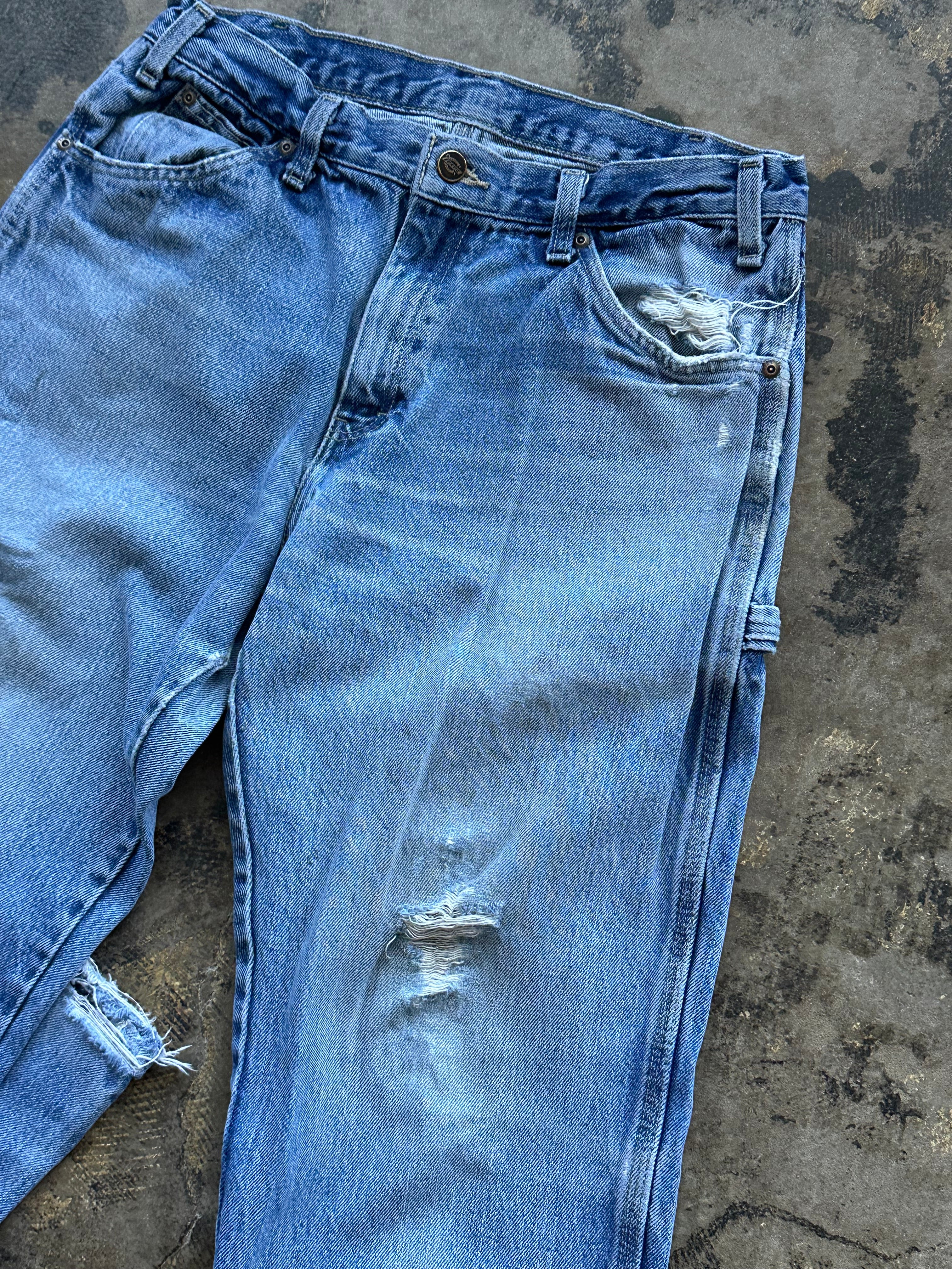 32x30 - Dickies Distressed Blue Denim Work Pants