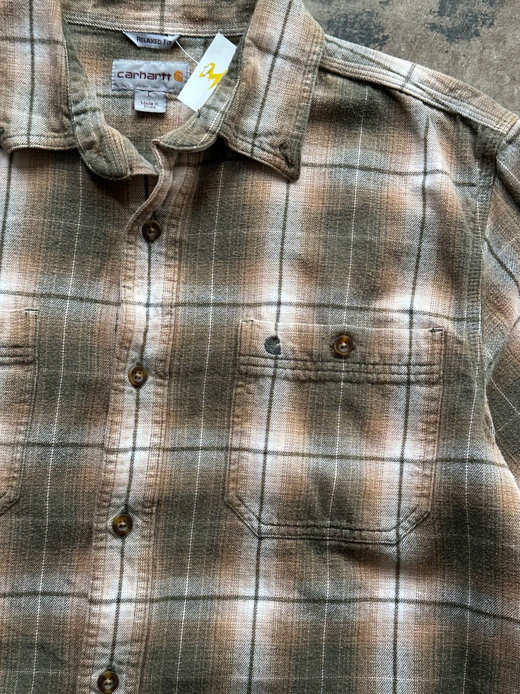 L - Carhartt Plaid Flannel button up
