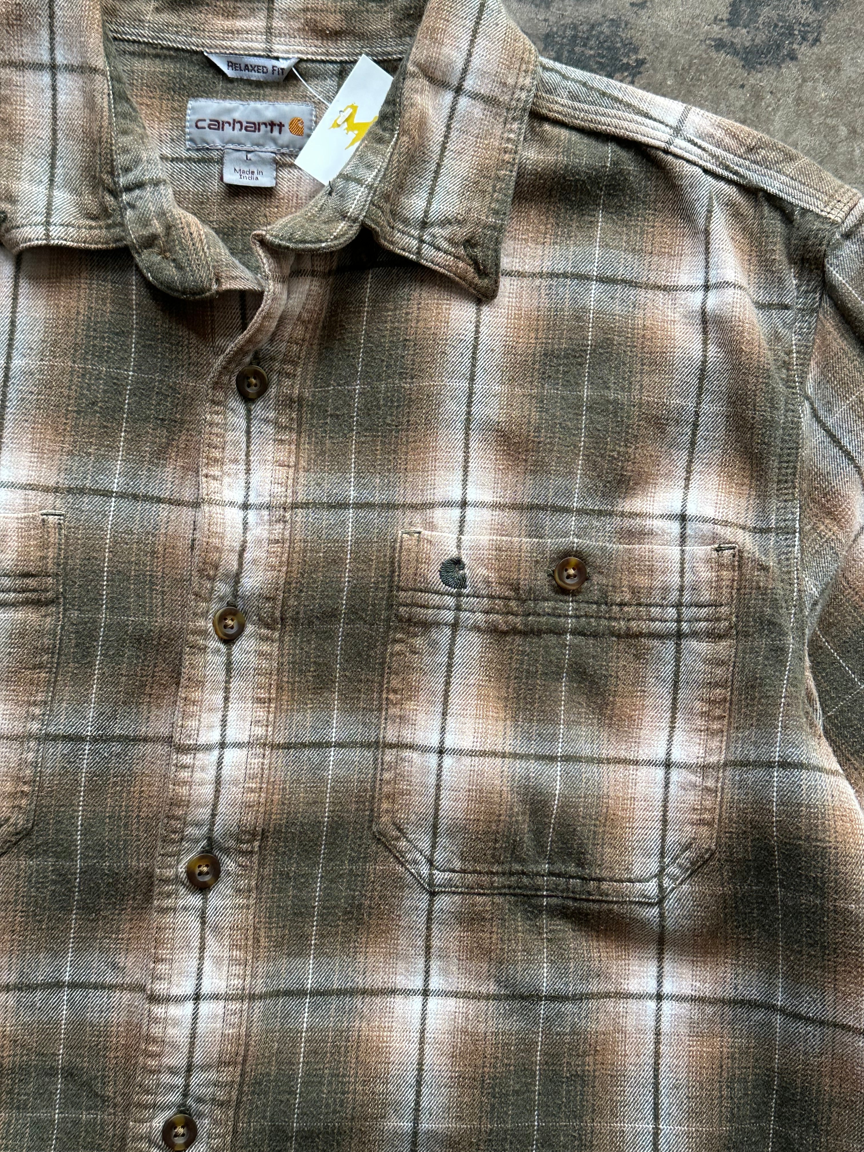 L - Carhartt Plaid Flannel button up