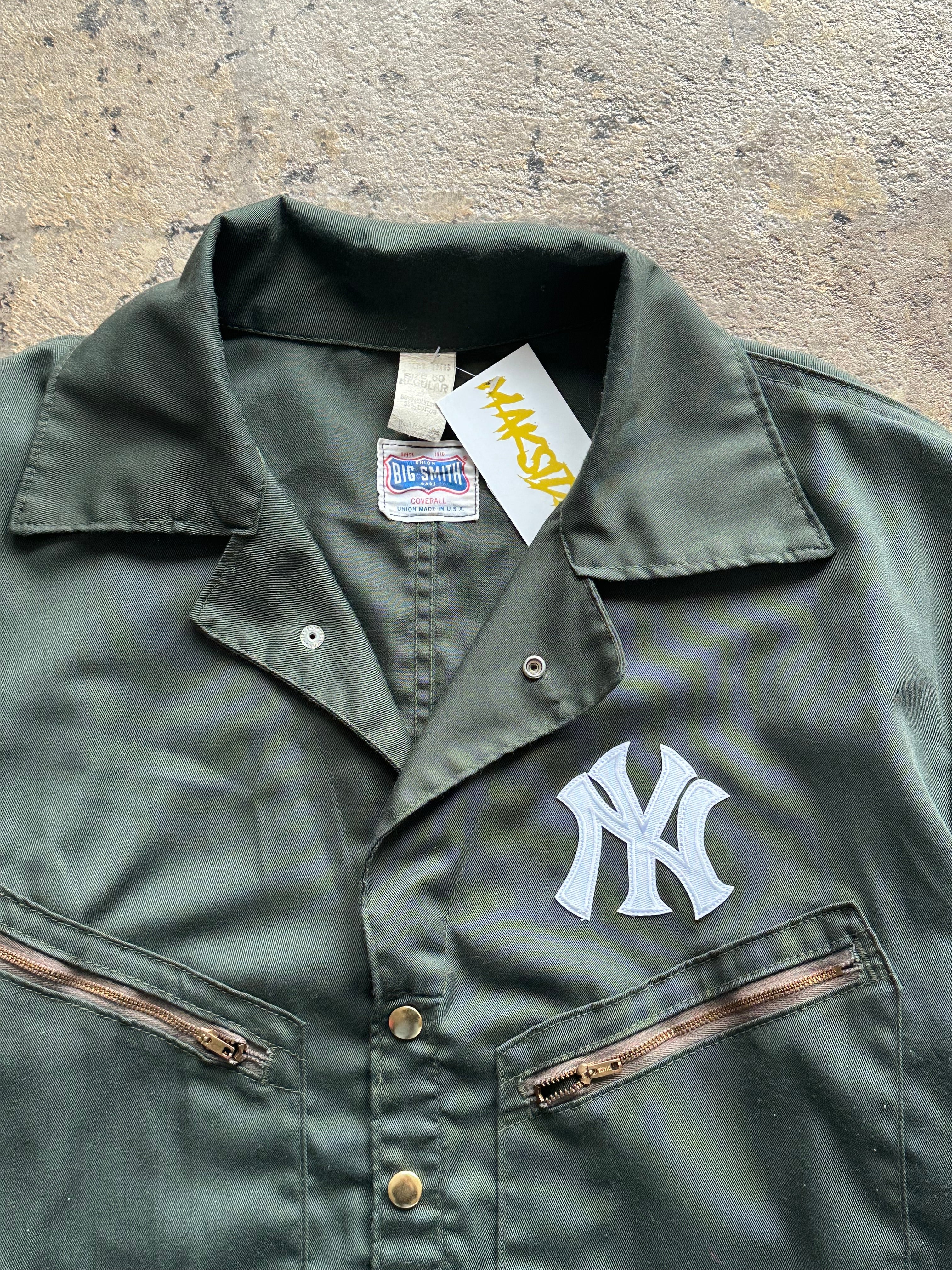 XL- Vintage Cropped Work Jacket – Green w/ NY Patch
