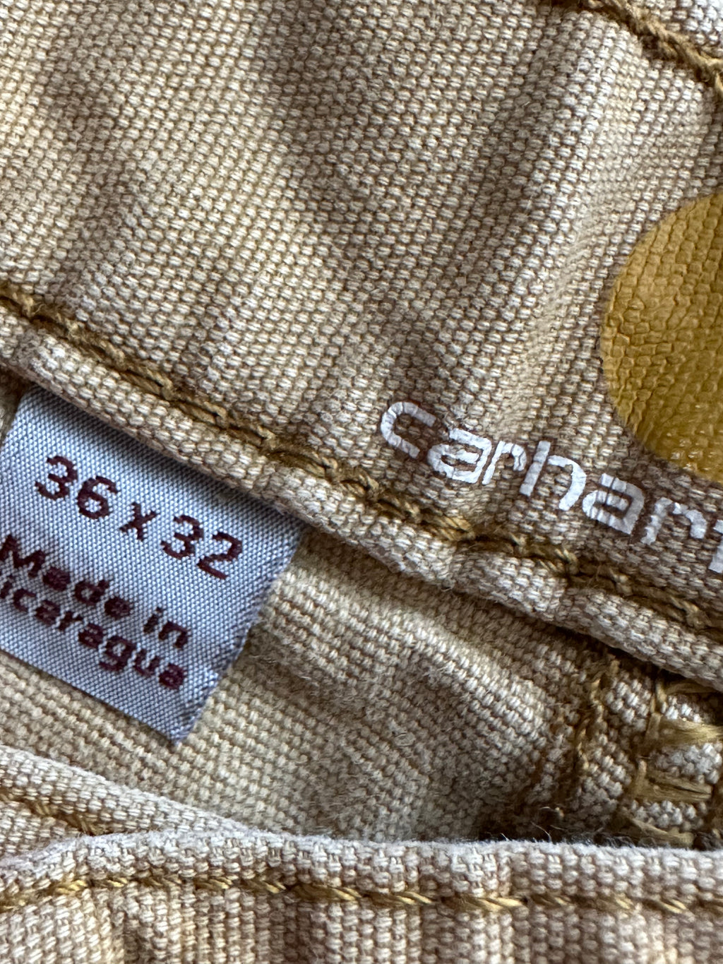 36x32- Carhartt Tan Double knee Work Pants