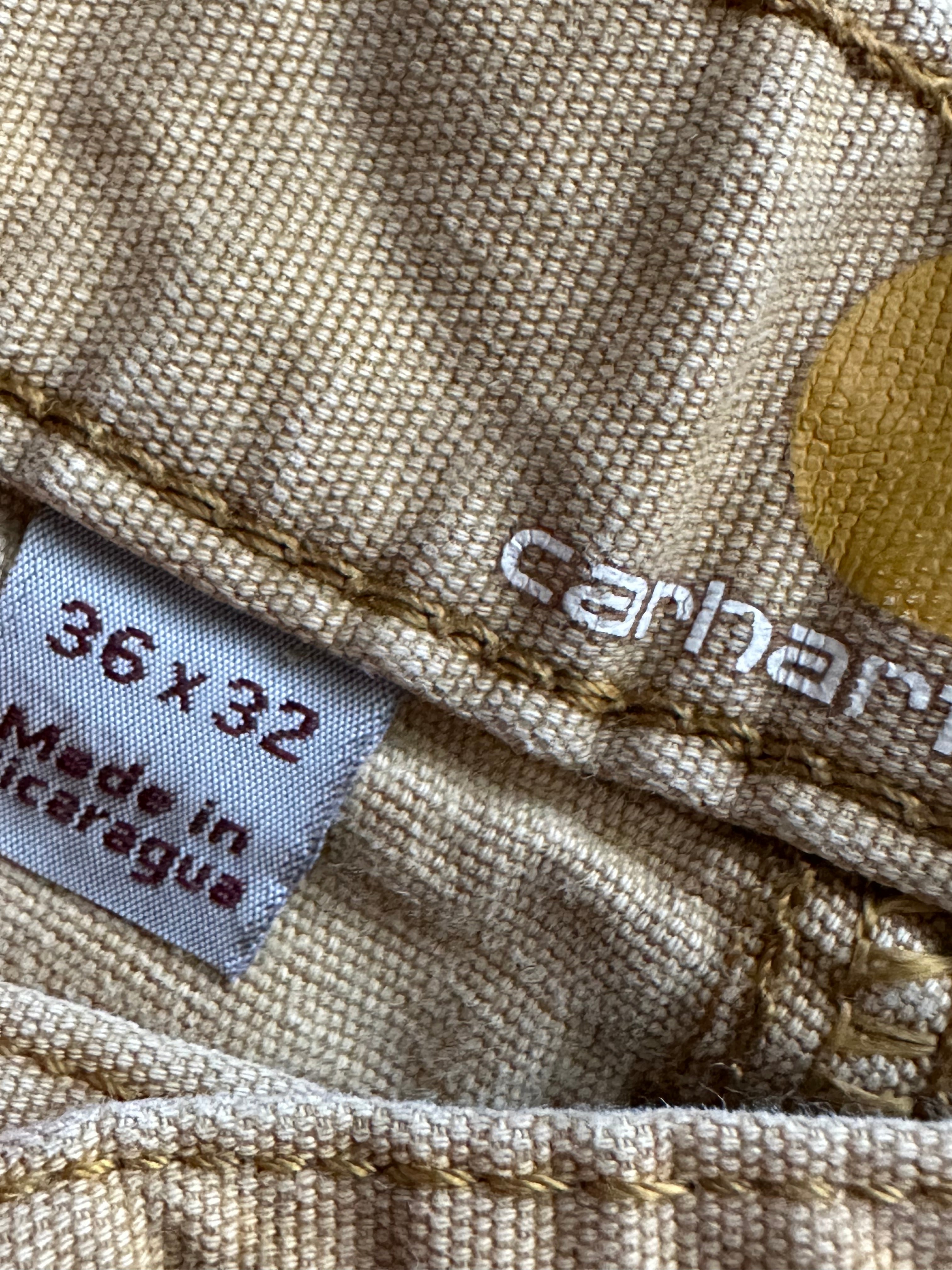 36x32- Carhartt Tan Double knee Work Pants