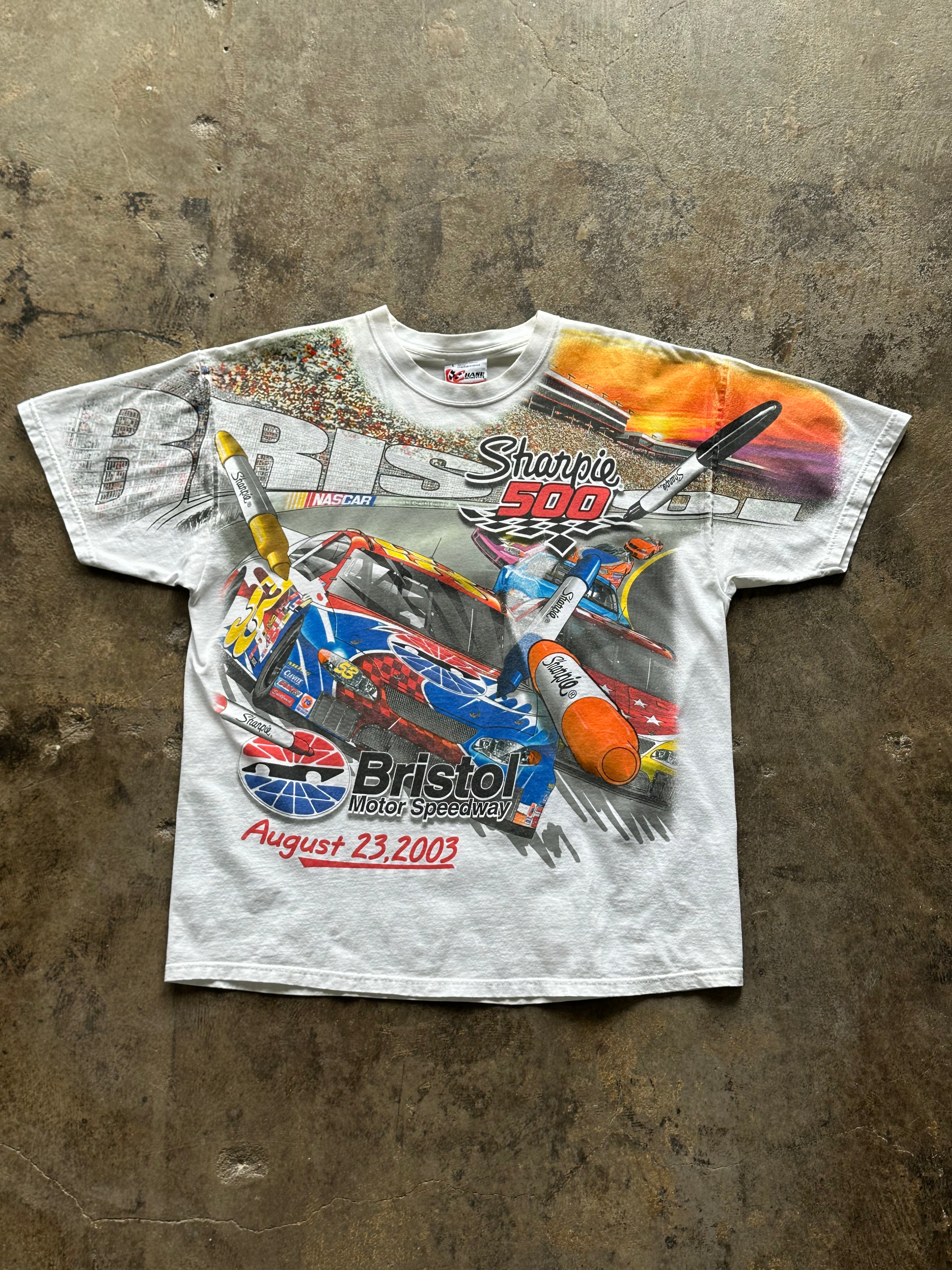 L - Vintage 2003 Bristol Motor Speedway “Sharpie 500” NASCAR Tee – Chase Authentics