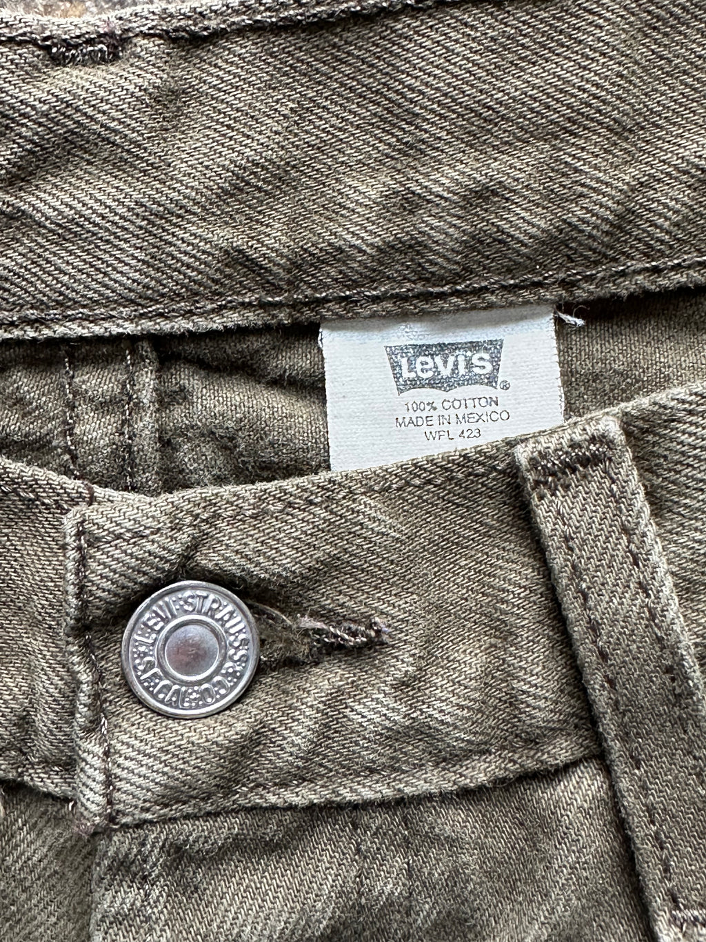 30x29 - Vintage Levi’s 501 Olive Green Denim Jeans