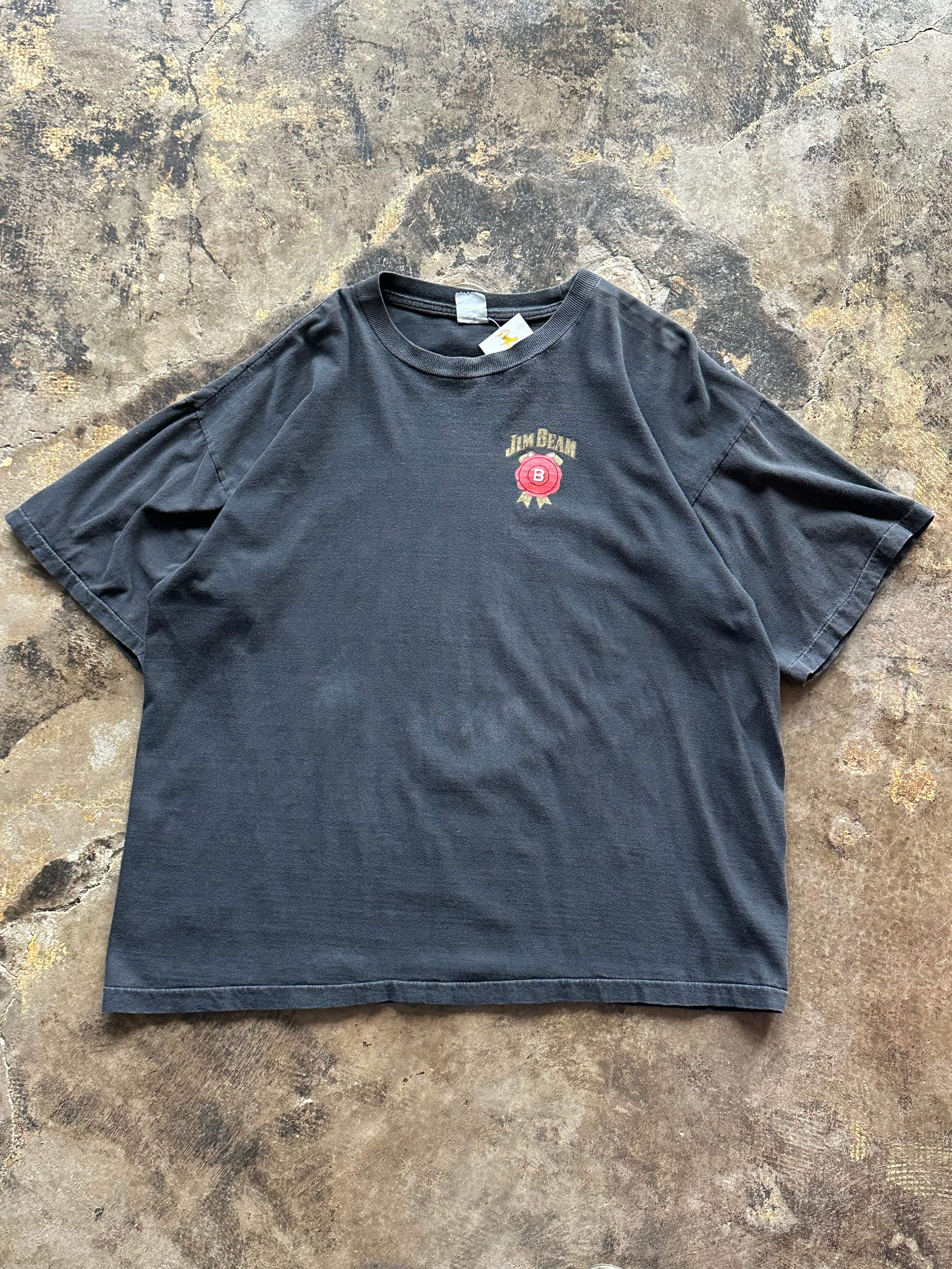 XL - Vintage Jim Beam Logo T-Shirt – Faded Black