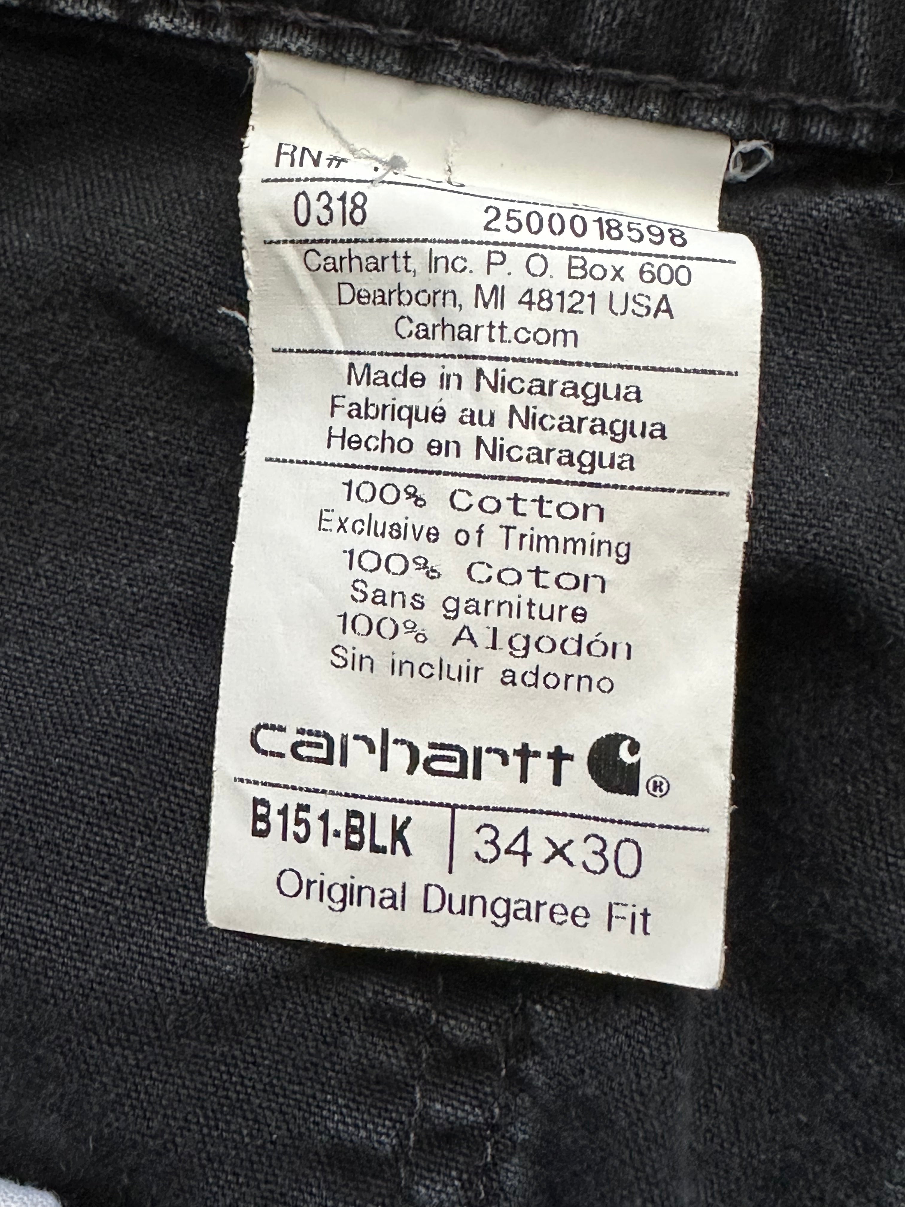 34x30 - Vintage Carhartt B151 Black Work Pants