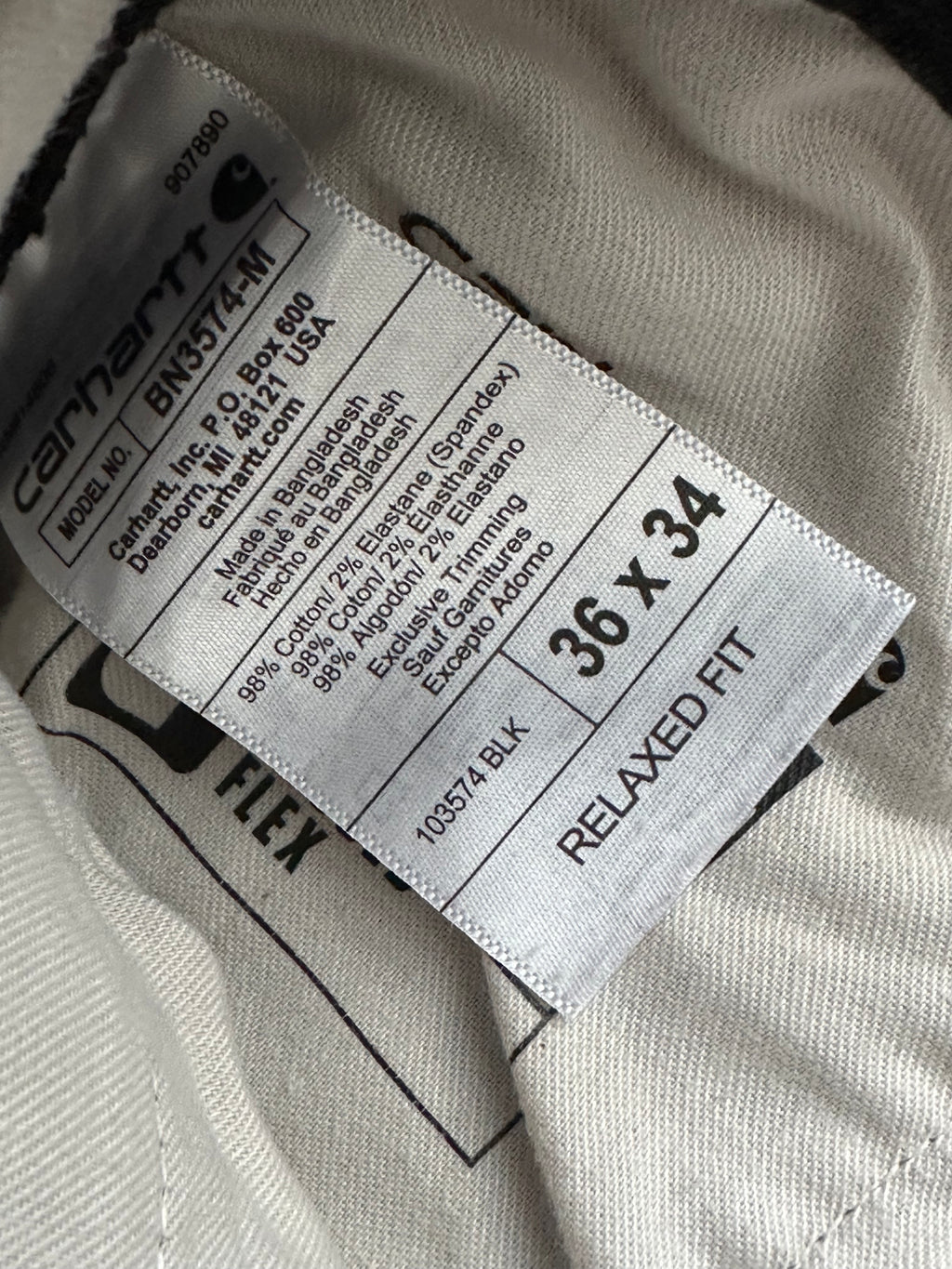 36x34 - Carhartt Black Cargo Work Pants