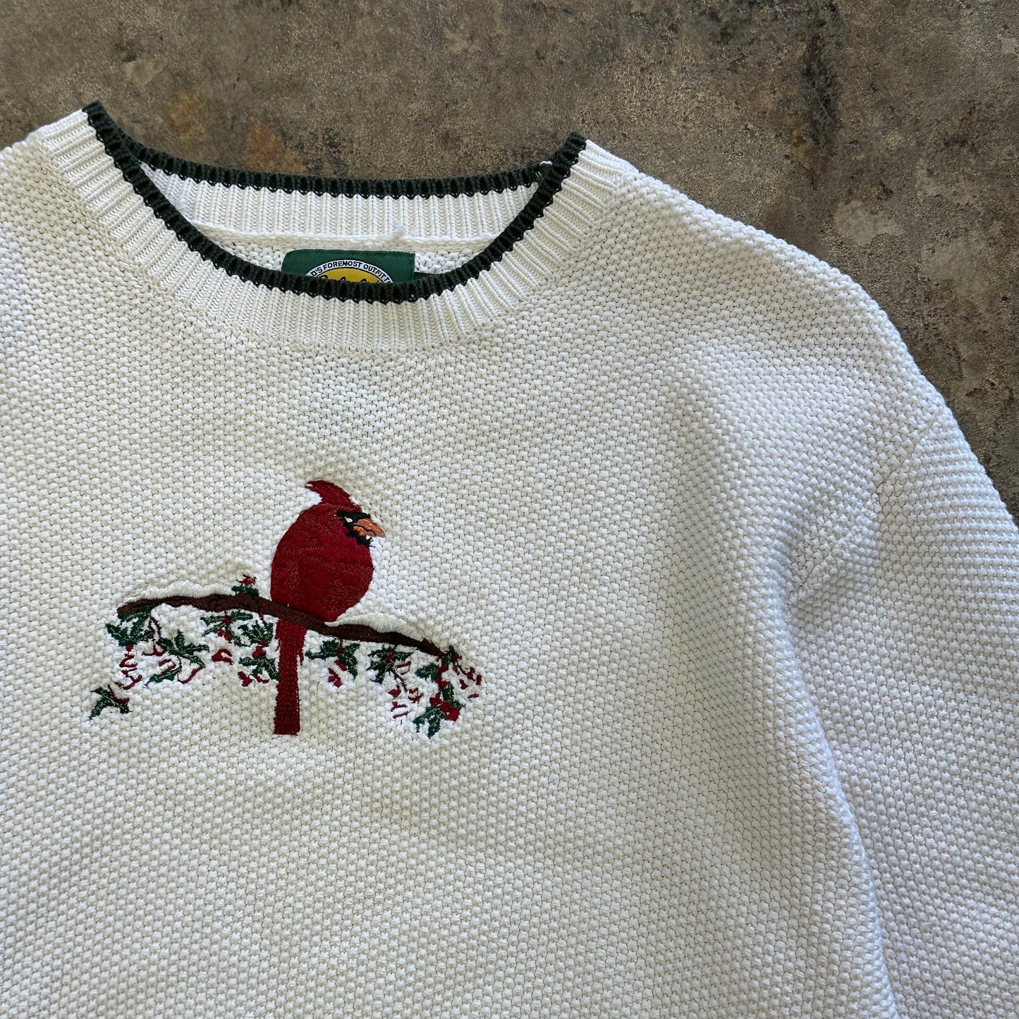 M - Cabela’s Cream Cardinal Sweater