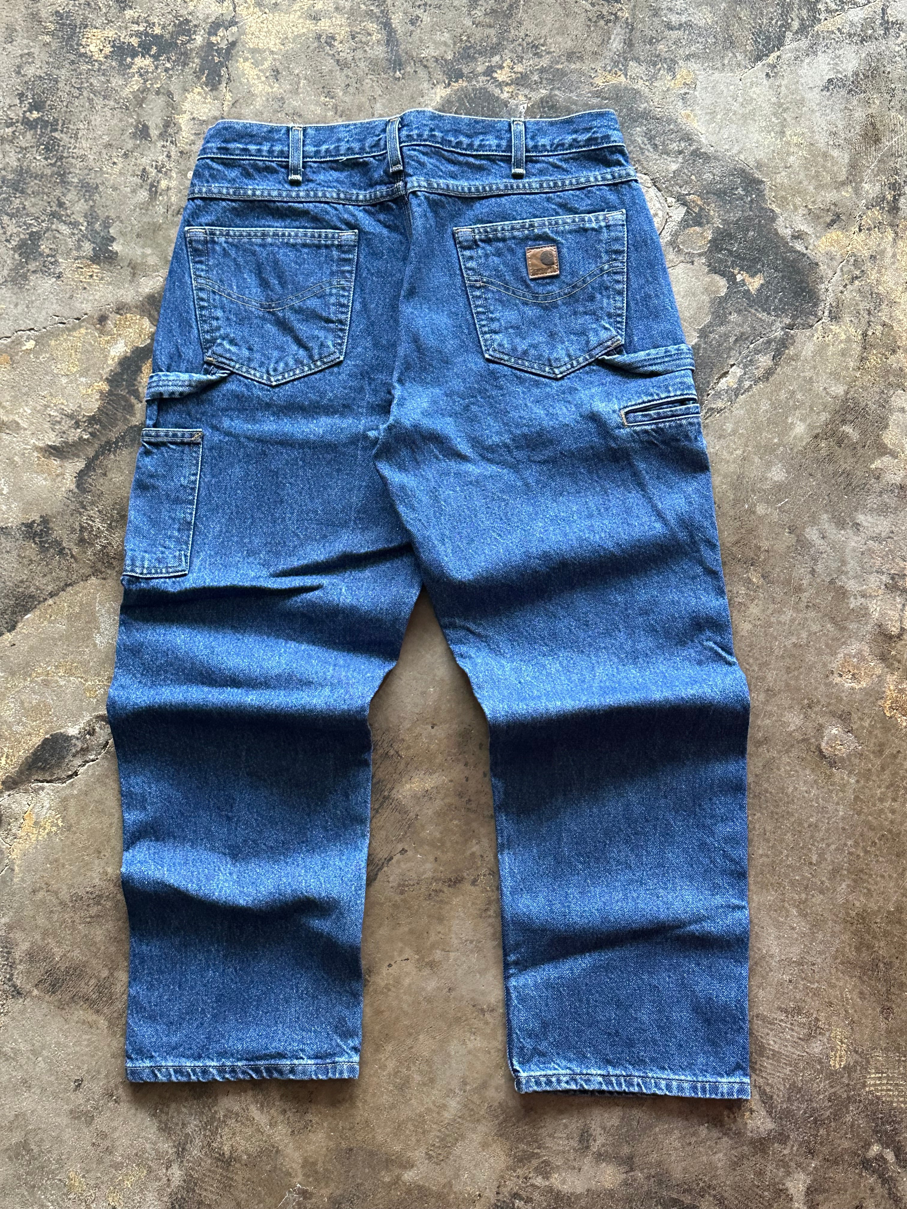 36x30 - Carhartt Blue Denim Carpenter Pants