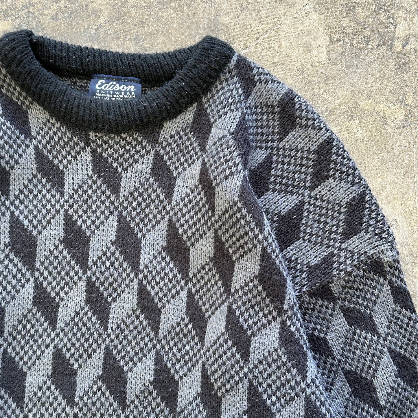 S - Edison BLK & Grey Knit Sweater