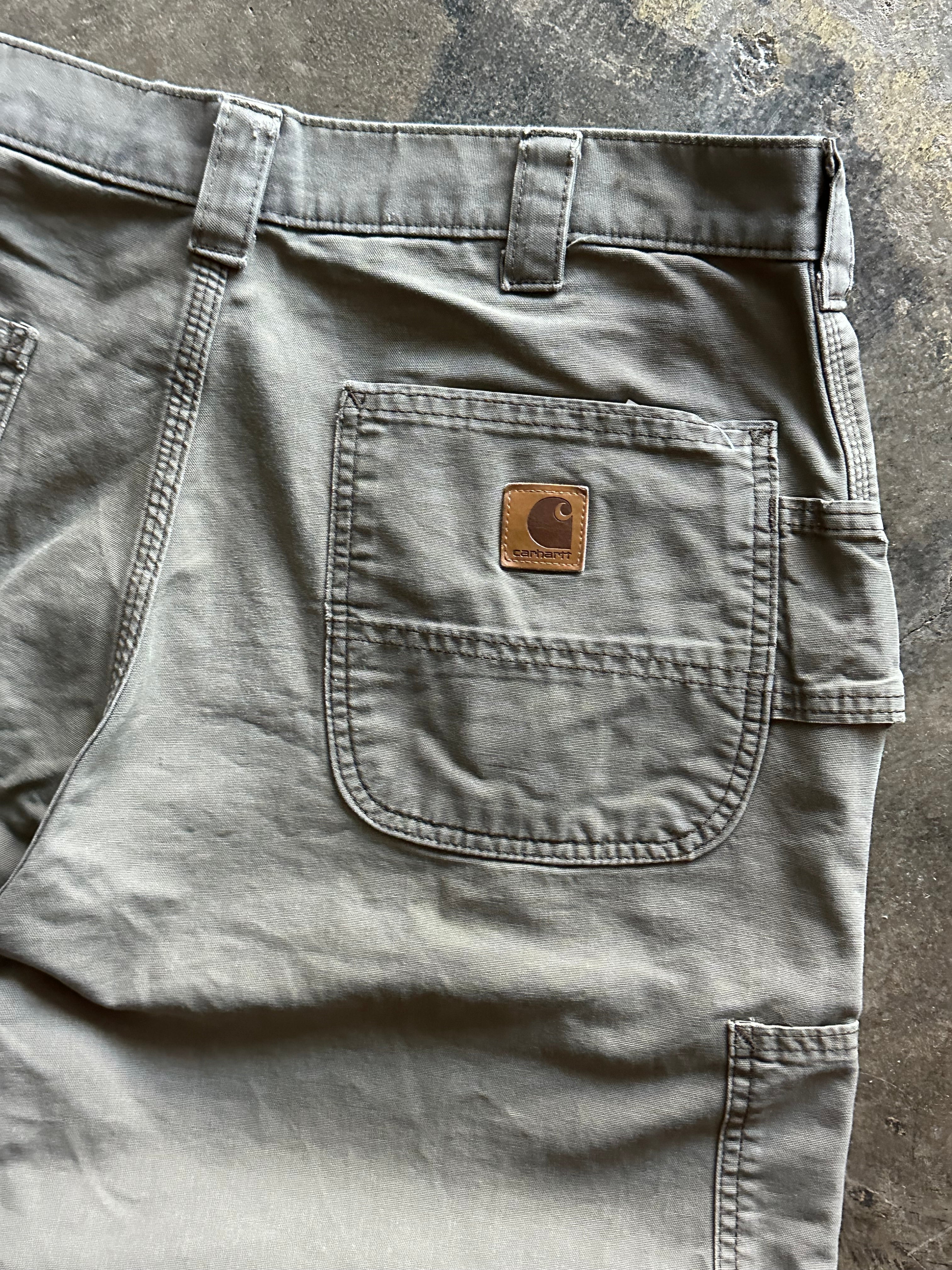 38x30 - Distressed Carhartt Faded Brown Workwear Pants