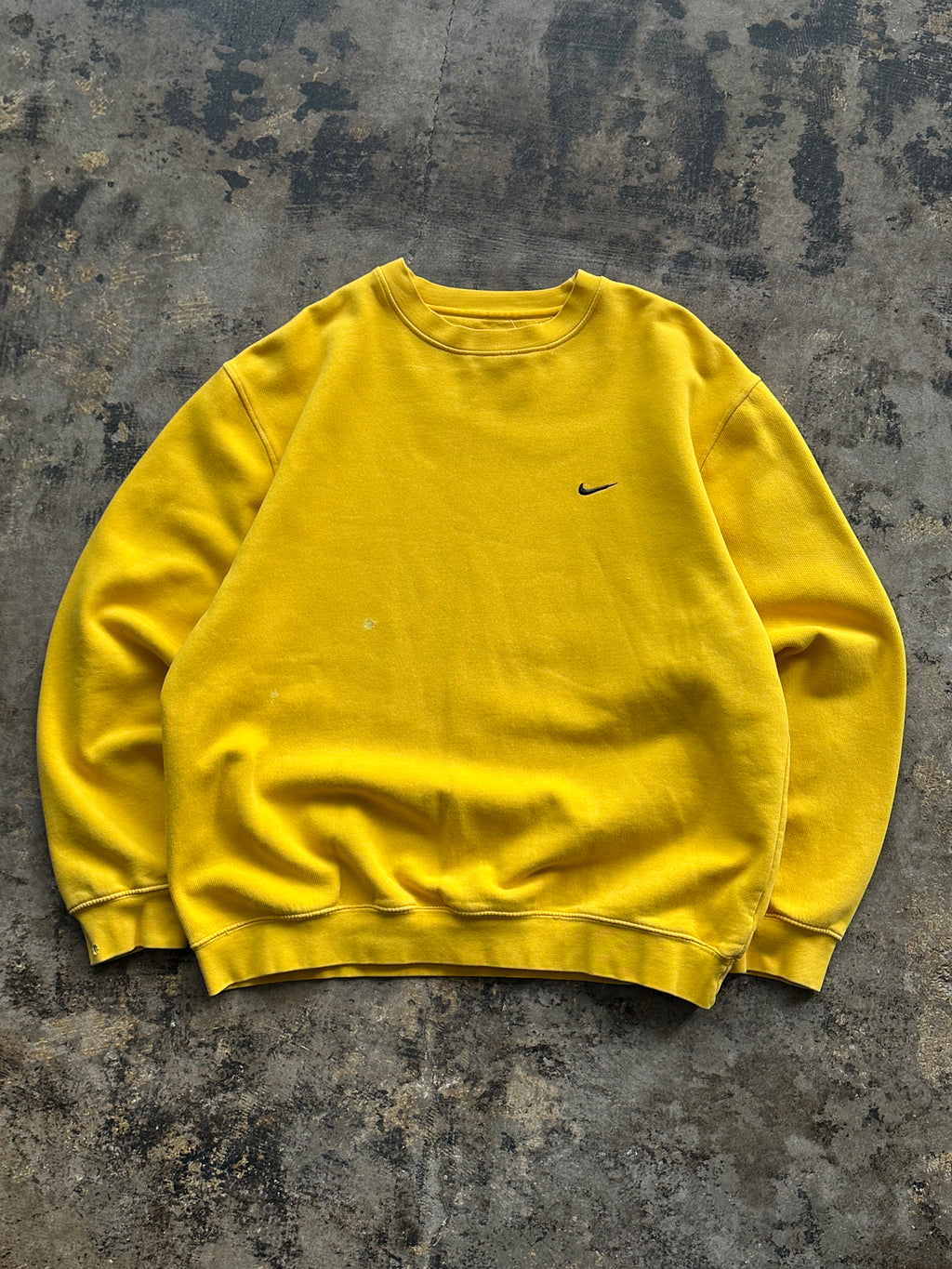 L - Vintage Nike Mini Swoosh Crewneck Sweatshirt – Mustard Yellow
