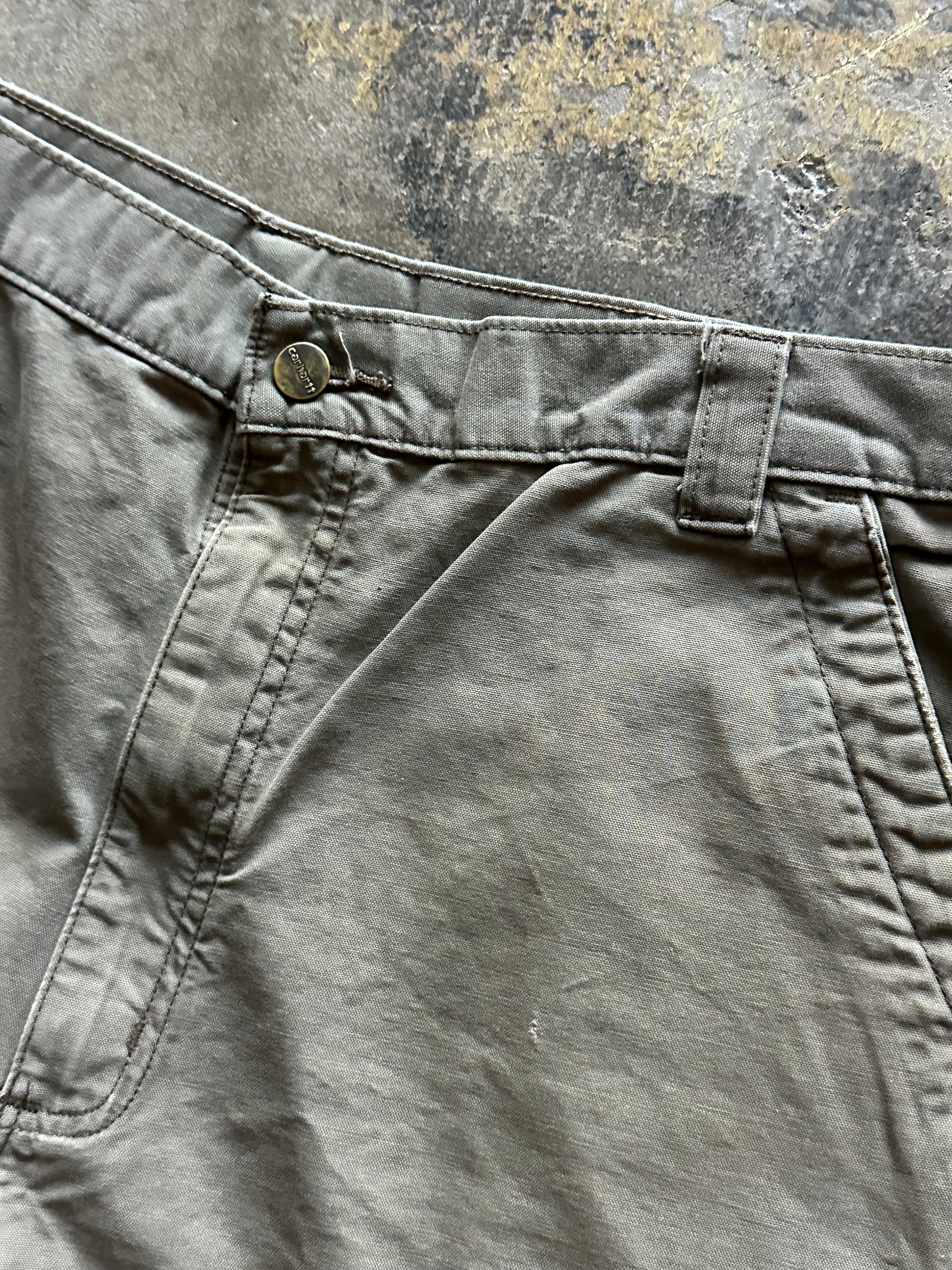 38x30 - Distressed Carhartt Faded Brown Workwear Pants