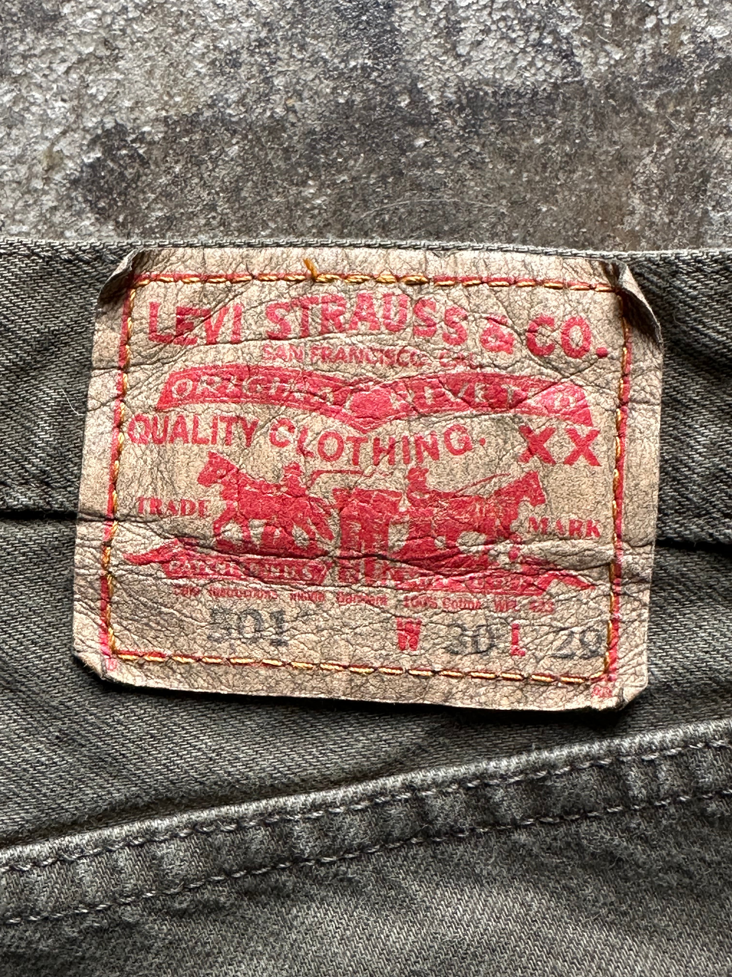 30x29 - Vintage Levi’s 501 Olive Green Denim Jeans