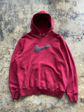 XL - Nike Maroon Embroidered Swoosh Hoodie