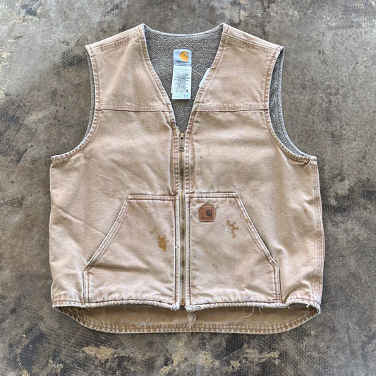 L - Tan Wool Lined Carhartt Vest