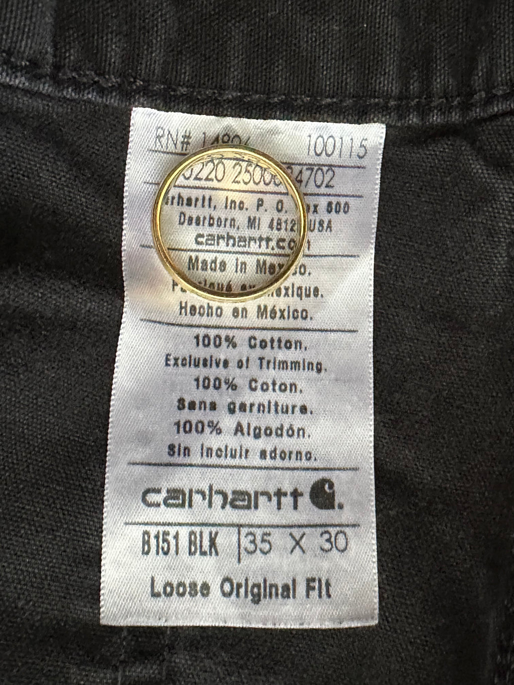 35x30 - Carhartt Black Carpenter Pants – Loose Original Fit