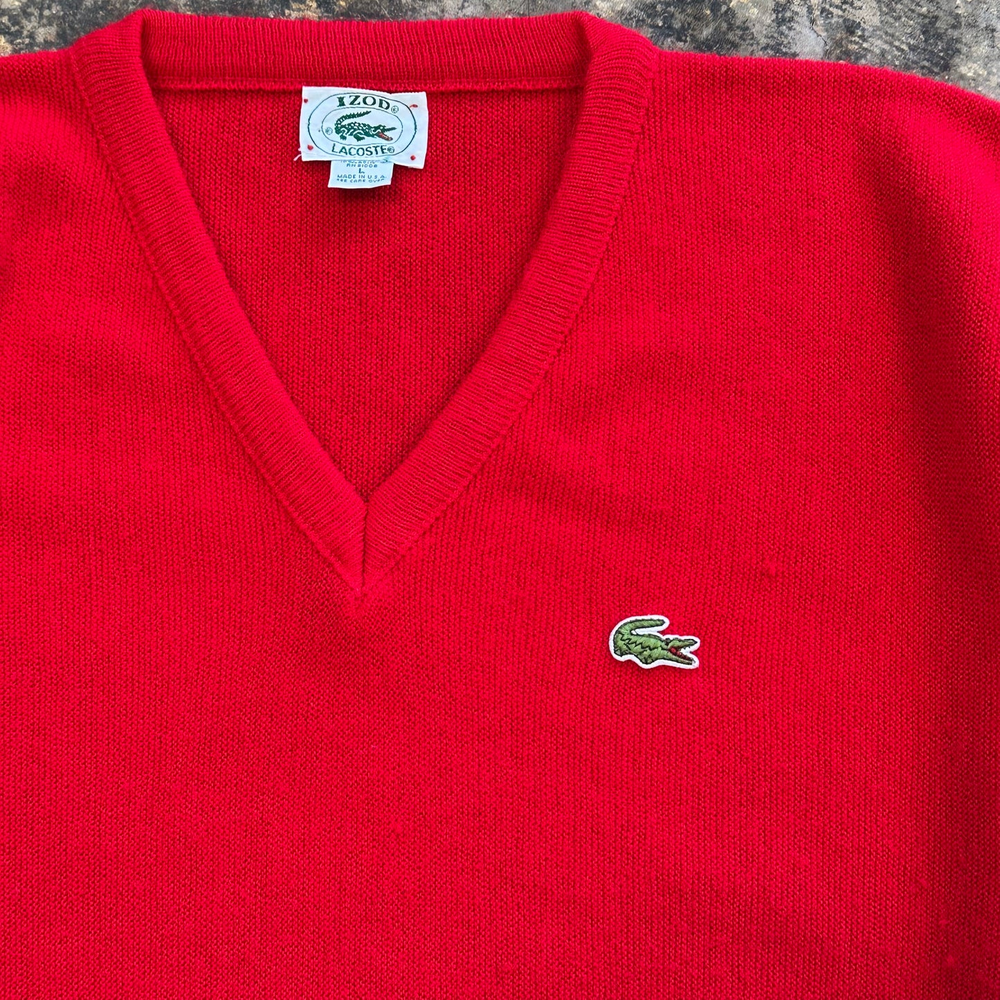 L - Red Locoste sweater