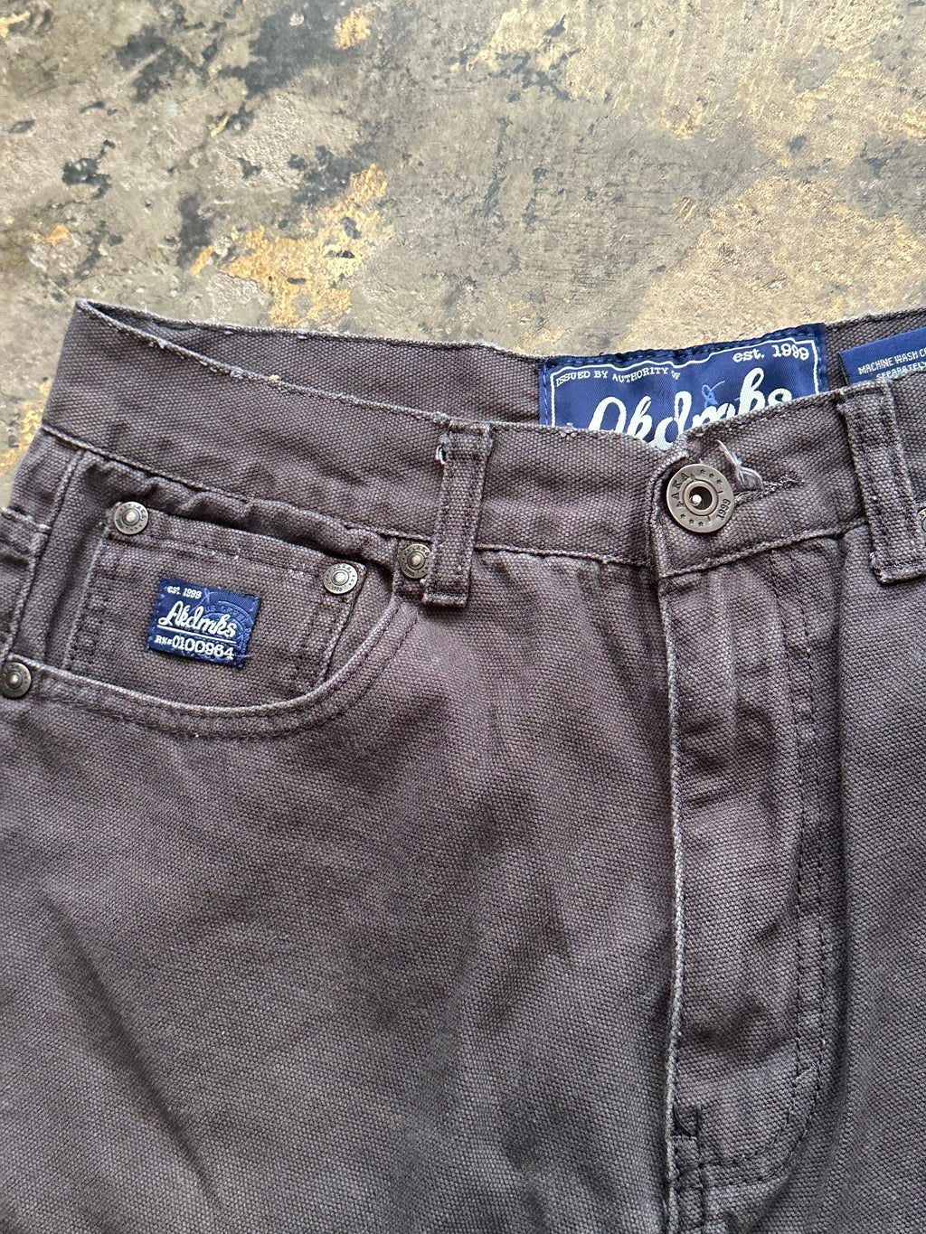 34x32 - Vintage Obelms Dry Goods faded Black Canvas Pants Workwear