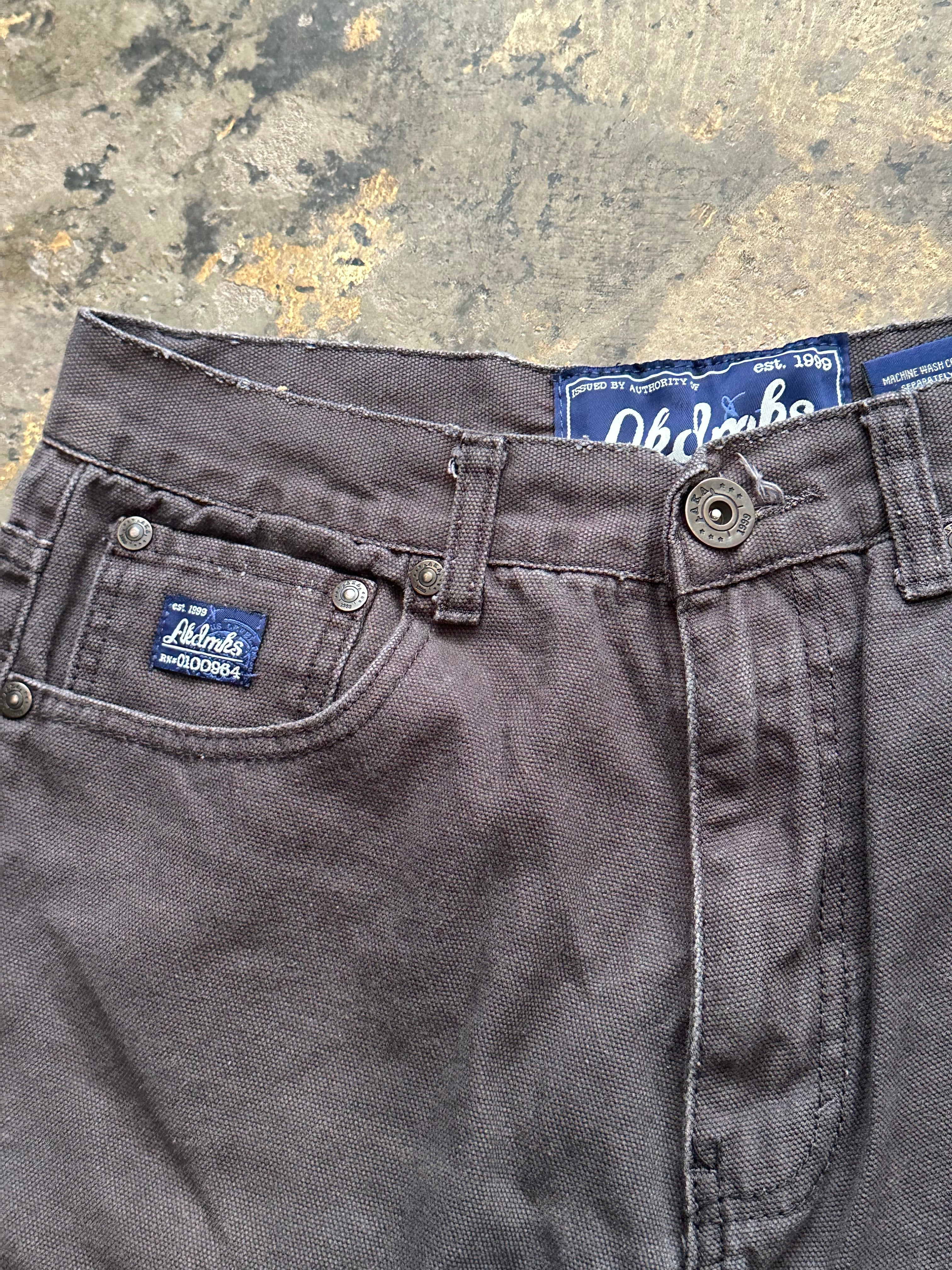 34x32 - Vintage Obelms Dry Goods faded Black Canvas Pants Workwear