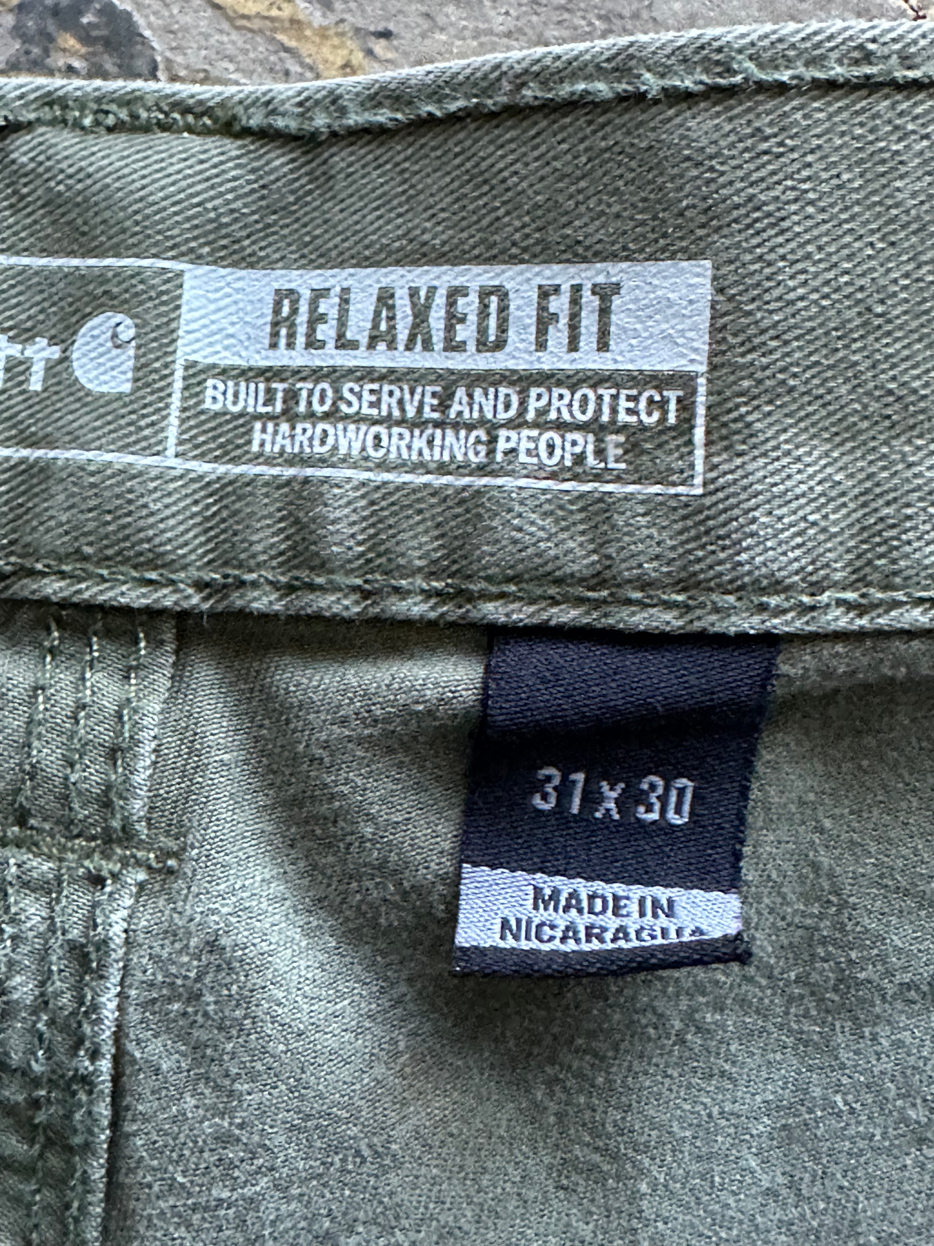 31x30 - Carhartt Olive Green Utility Pants