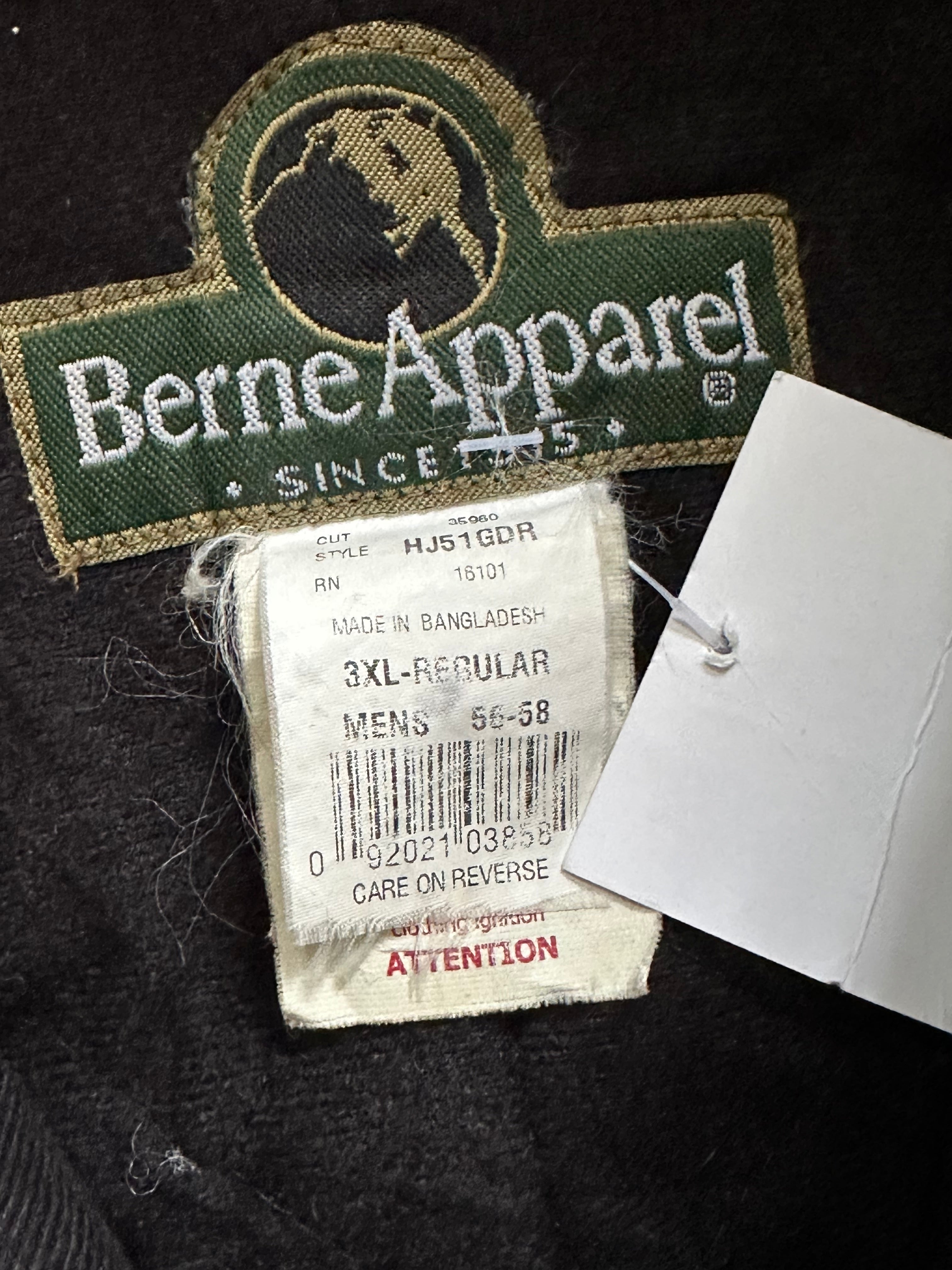 3XL - Vintage Berne Apparel Green Hooded Work Jacket