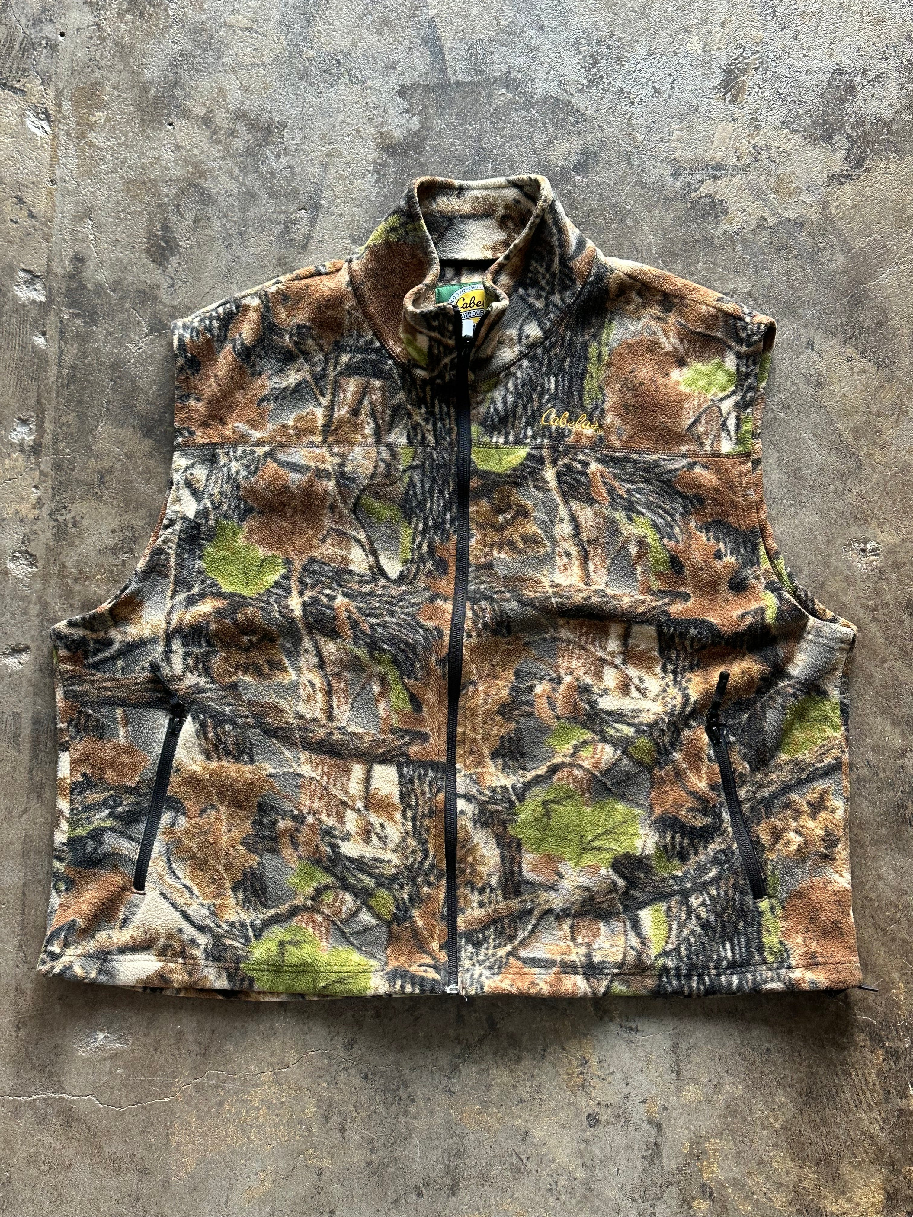 3XL - Vintage Cabela’s Camo Fleece Vest