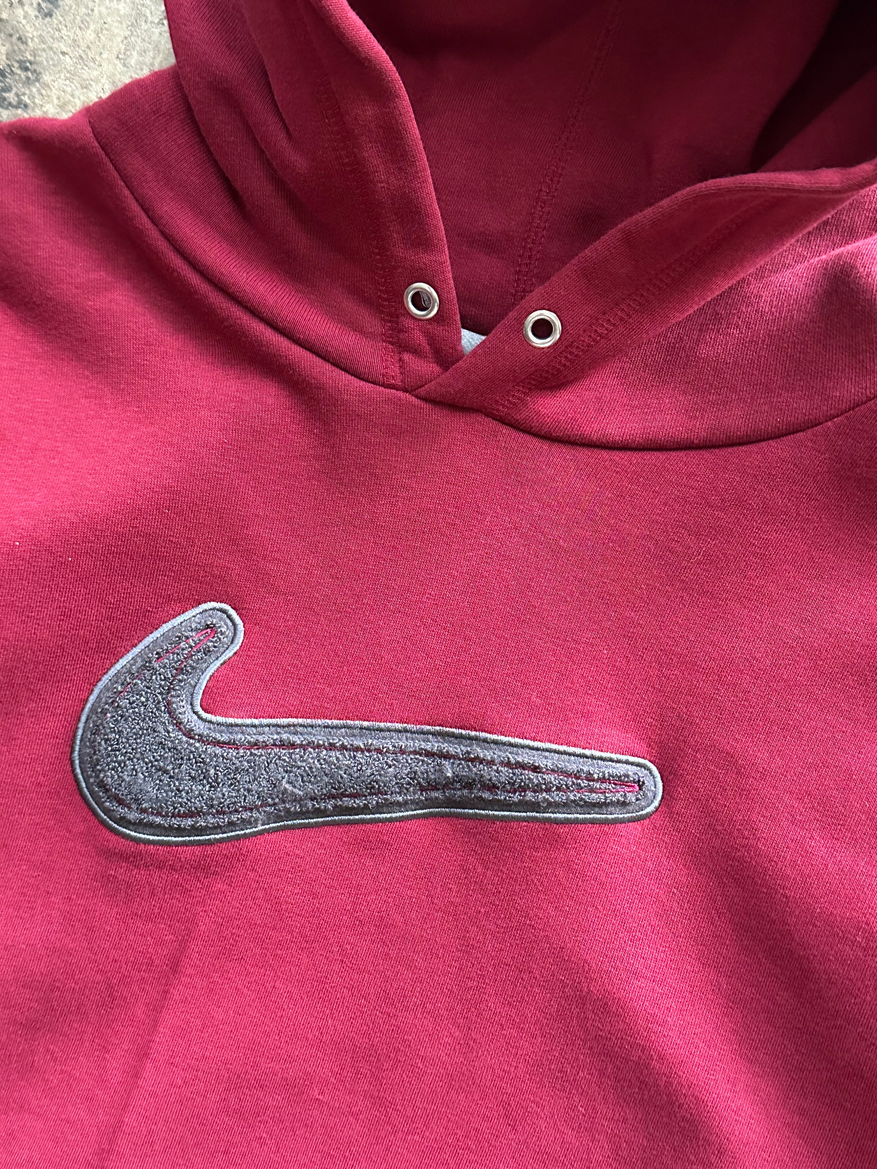 XL - Nike Maroon Embroidered Swoosh Hoodie