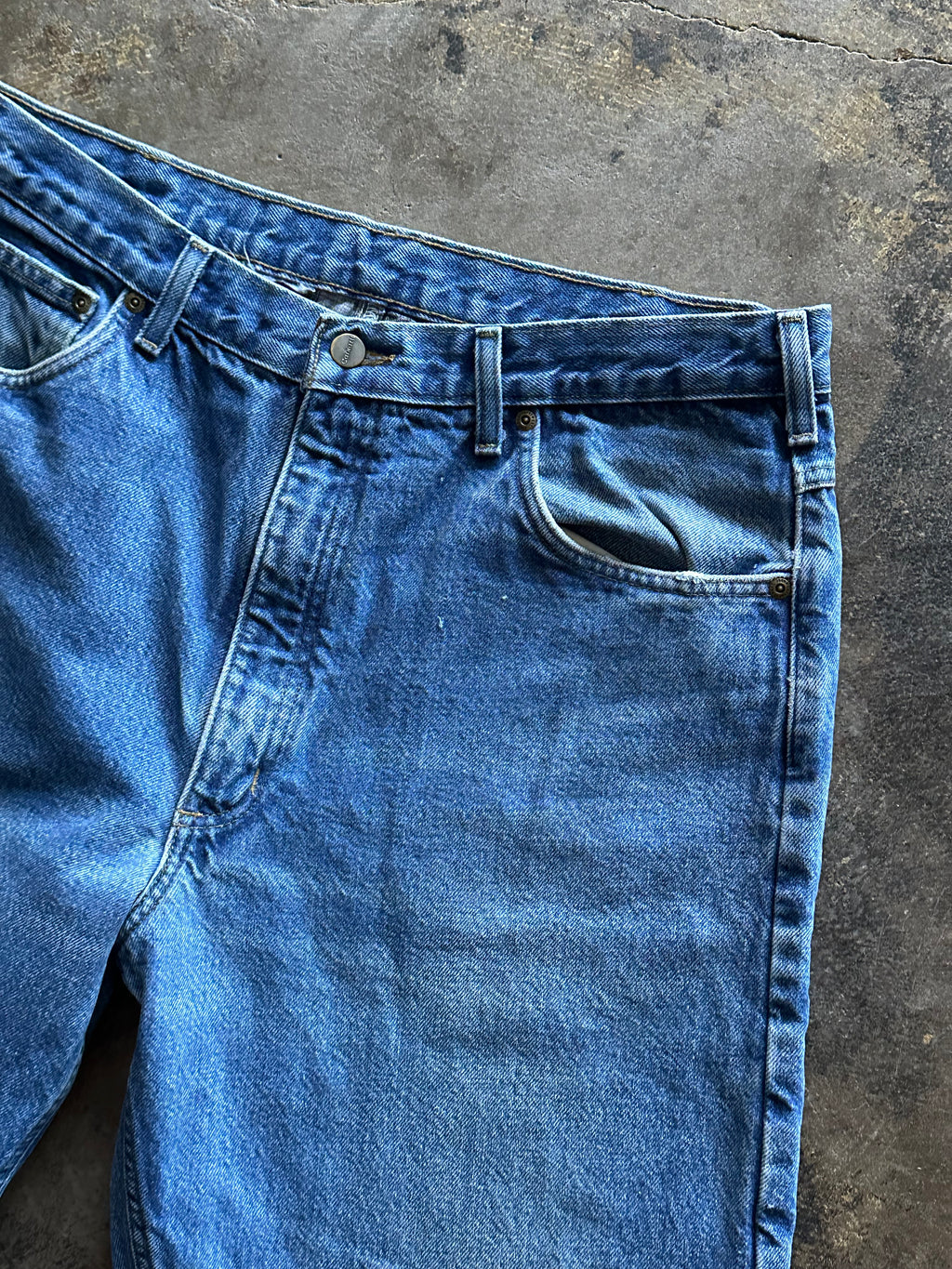 36x32 - Carhartt Blue Denim Work Pants – Flannel Lined