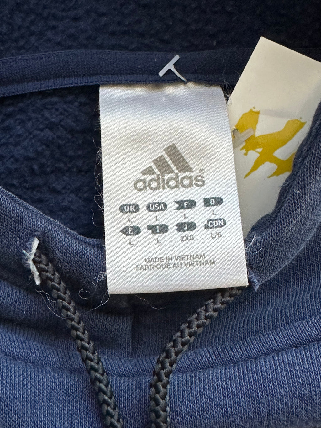L - Adidas Navy Big Logo Hoodie